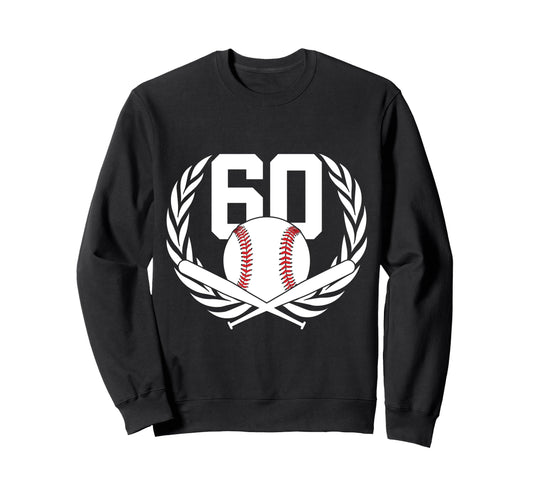 60 Years Number 60 Baseball 60Th Sweatshirt - Casual Everyday Wear Unisex - T-Shirt, Sweatshirt, Hoodie