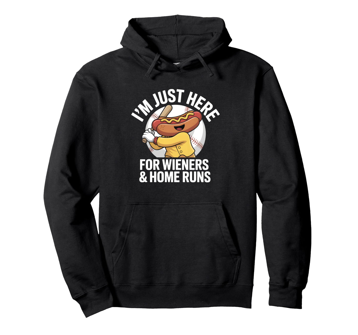 Funny Baseball Hotdogs And Homeruns Hoodie - Fun Novelty Design Men Women - T-Shirt, Sweatshirt, Hoodie