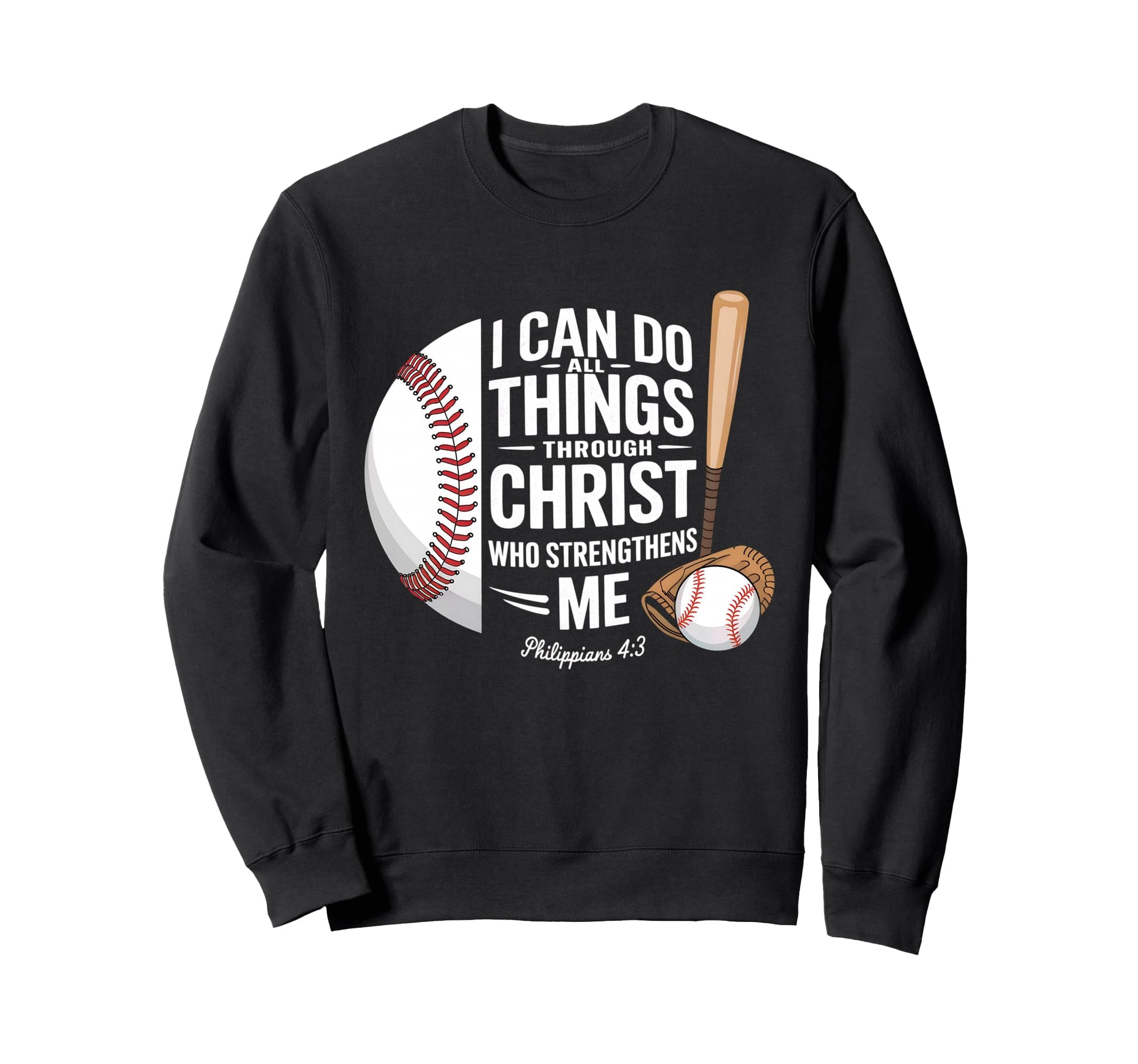 Christian Baseball Player Sweatshirt - Trendy Graphic Men Women - T-Shirt, Sweatshirt, Hoodie