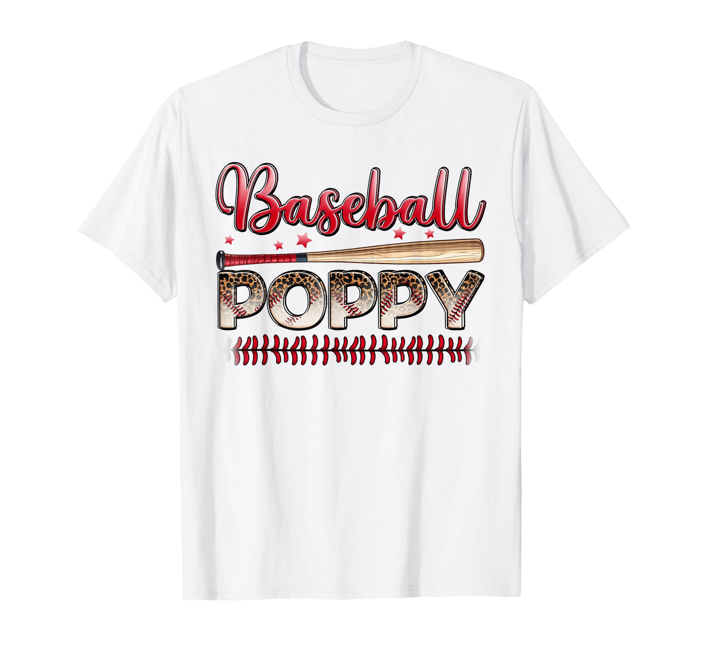 Baseball Poppy Funny Leopard Baseball T-Shirt - Custom Art Print Unisex - T-Shirt, Sweatshirt, Hoodie