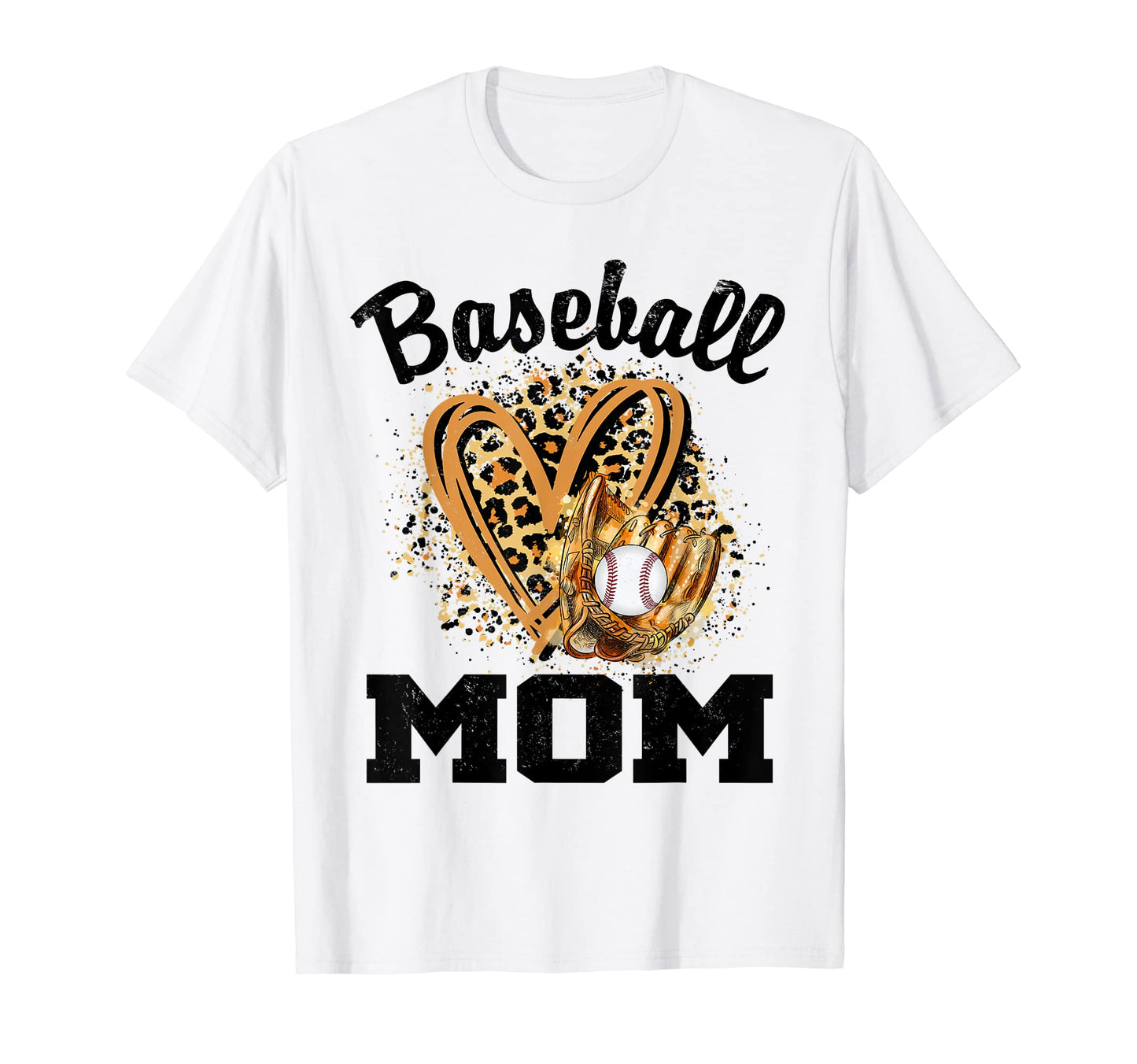 Baseball Mom Leopard Heart Baseball T-Shirt - Graphic Print for Adults - T-Shirt, Sweatshirt, Hoodie