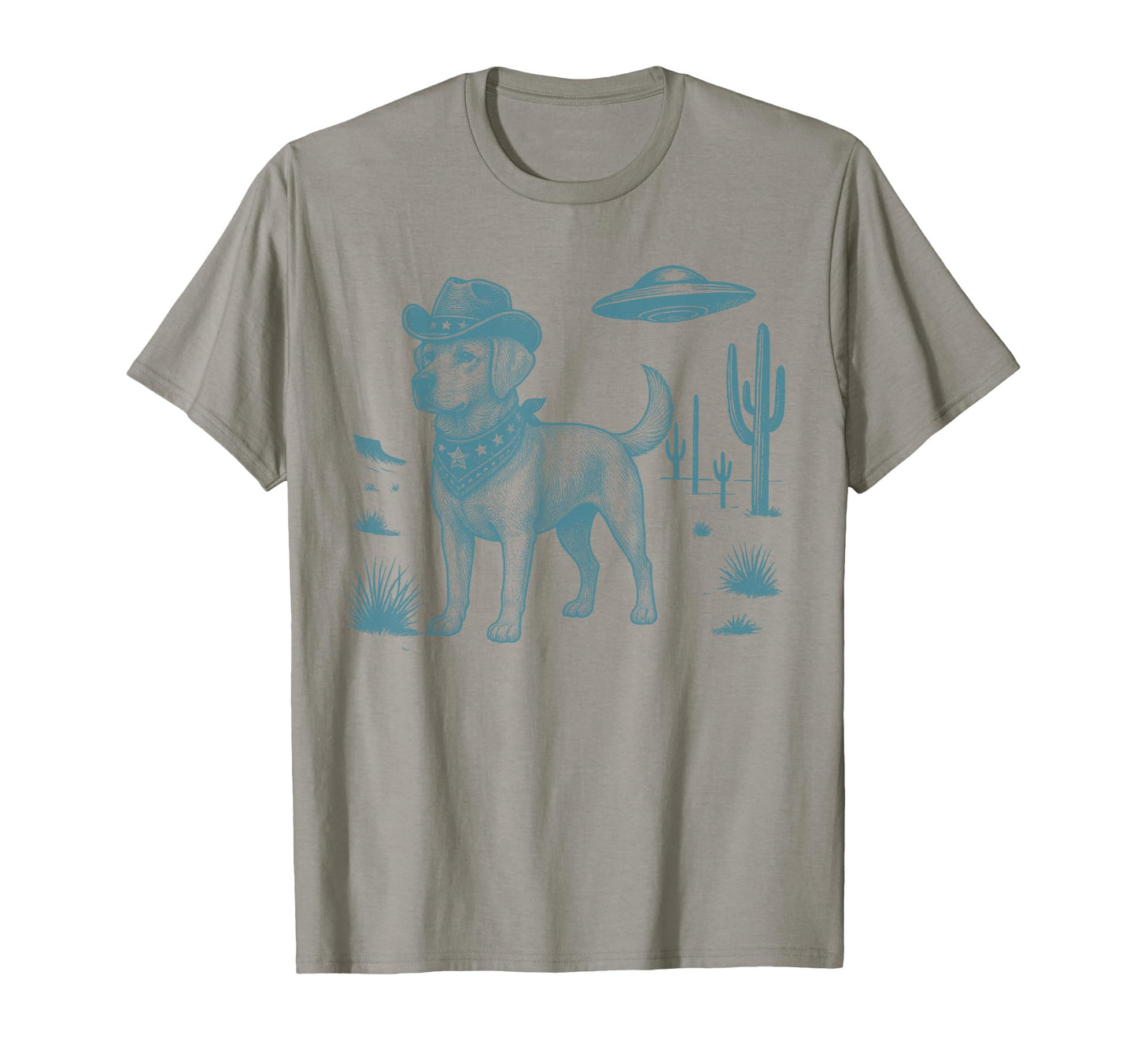 Labrador Retriever Dog Cowboy Ufo T-Shirt - Fun Novelty Design Unisex - T-Shirt, Sweatshirt, Hoodie
