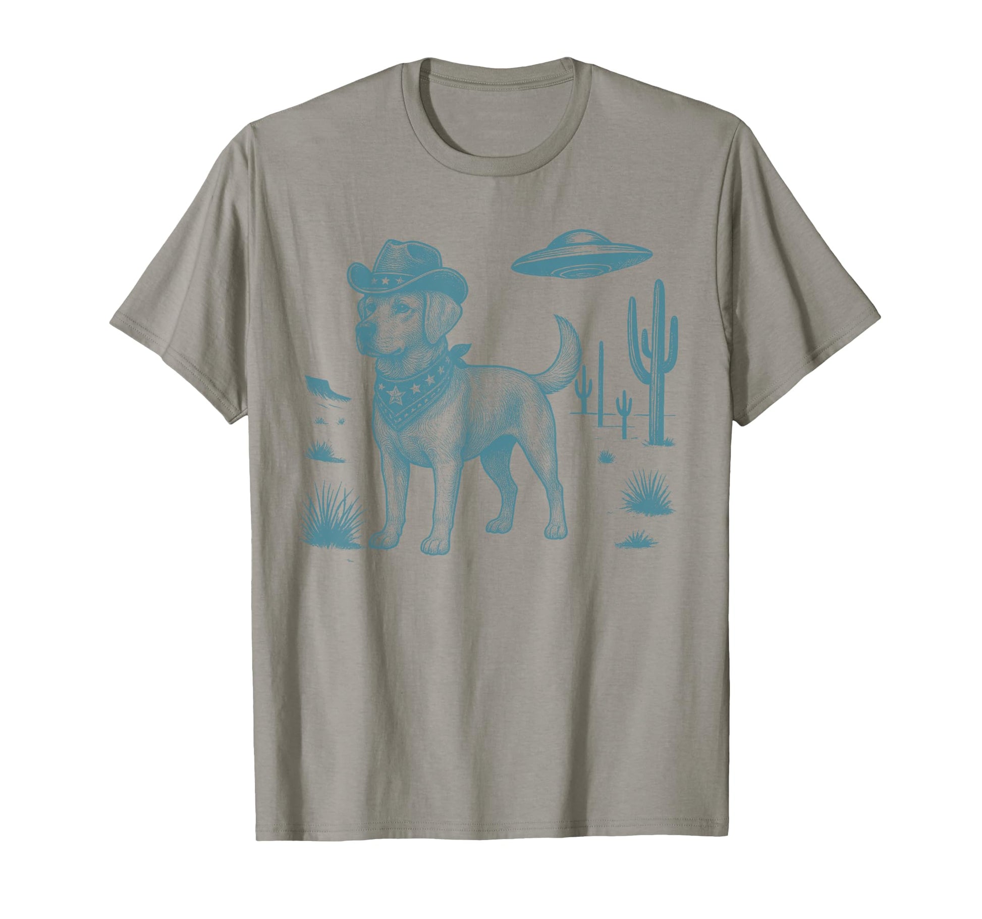 Labrador Retriever Dog Cowboy Ufo T-Shirt - Fun Novelty Design Unisex - T-Shirt, Sweatshirt, Hoodie