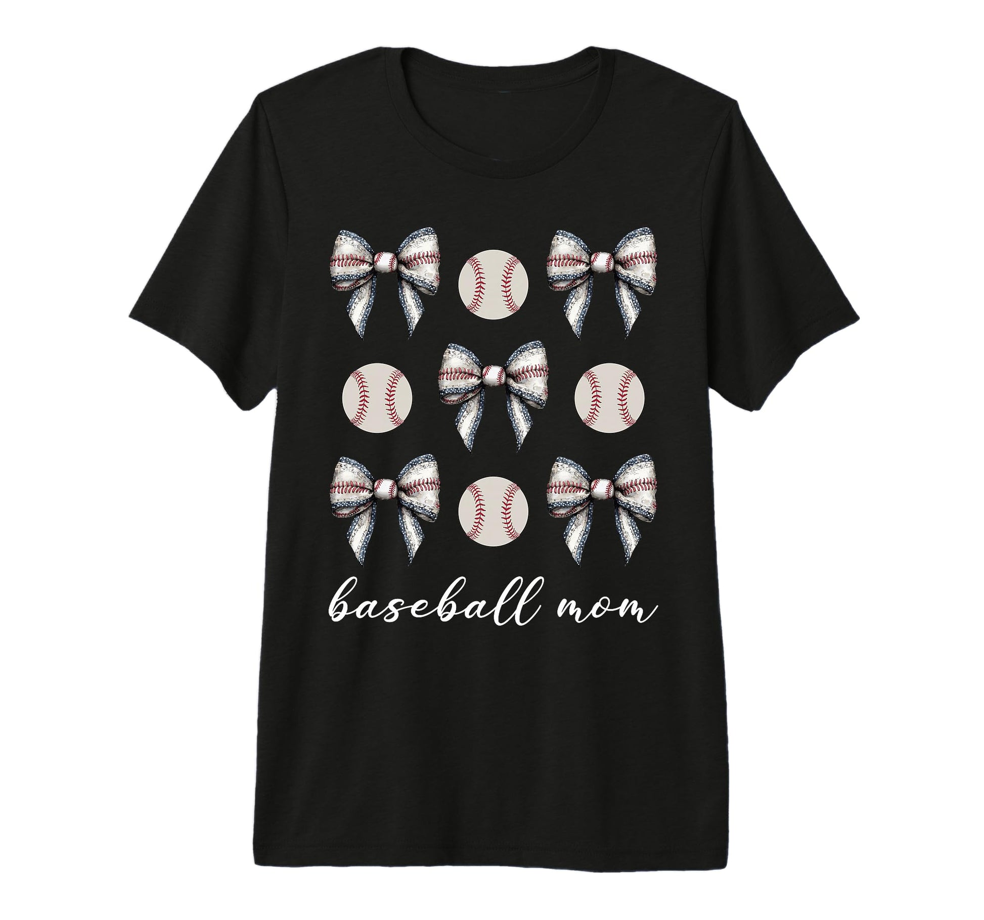 Coquette Bow Baseball Mom Baseball T-Shirt - Custom Art Print Unisex - T-Shirt, Sweatshirt, Hoodie