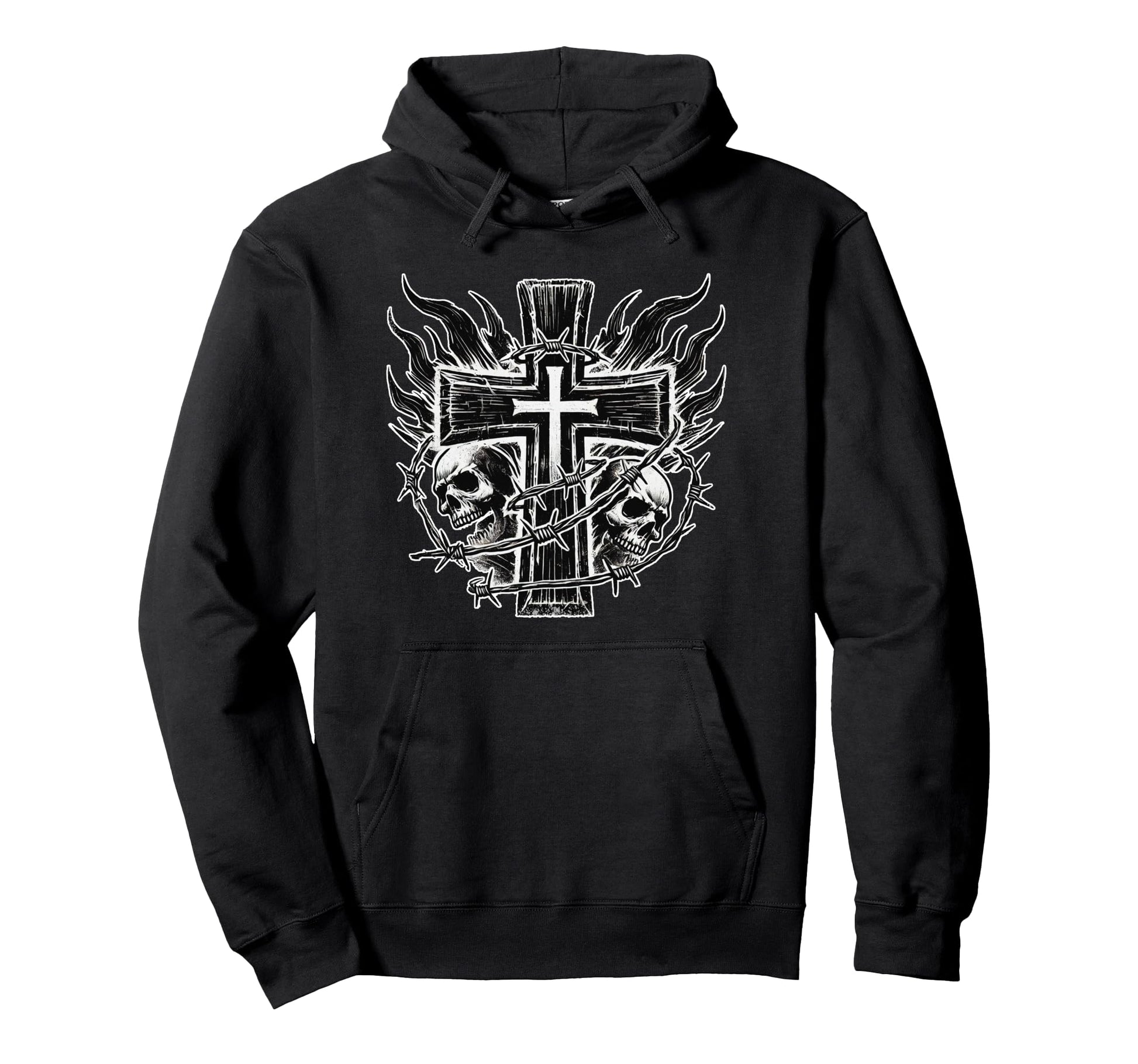 Skull Cross Y2K Goth Grunge Aesthetic Hoodie - Streetwear Style Men Women - T-Shirt, Sweatshirt, Hoodie