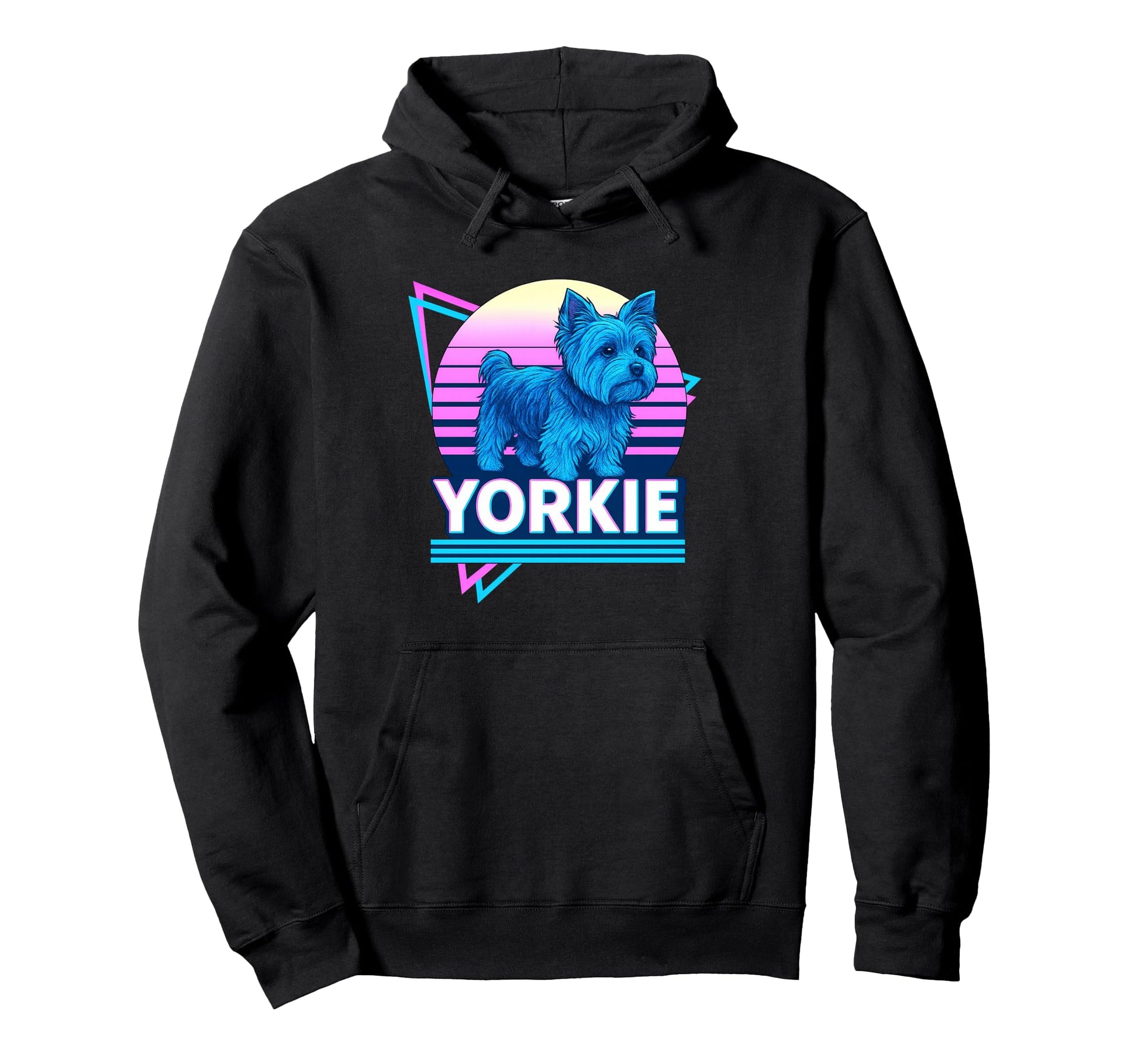 Yorkshire Terrier Synthwave Aesthetic Hoodie - Unique Graphic for Adults - T-Shirt, Sweatshirt, Hoodie