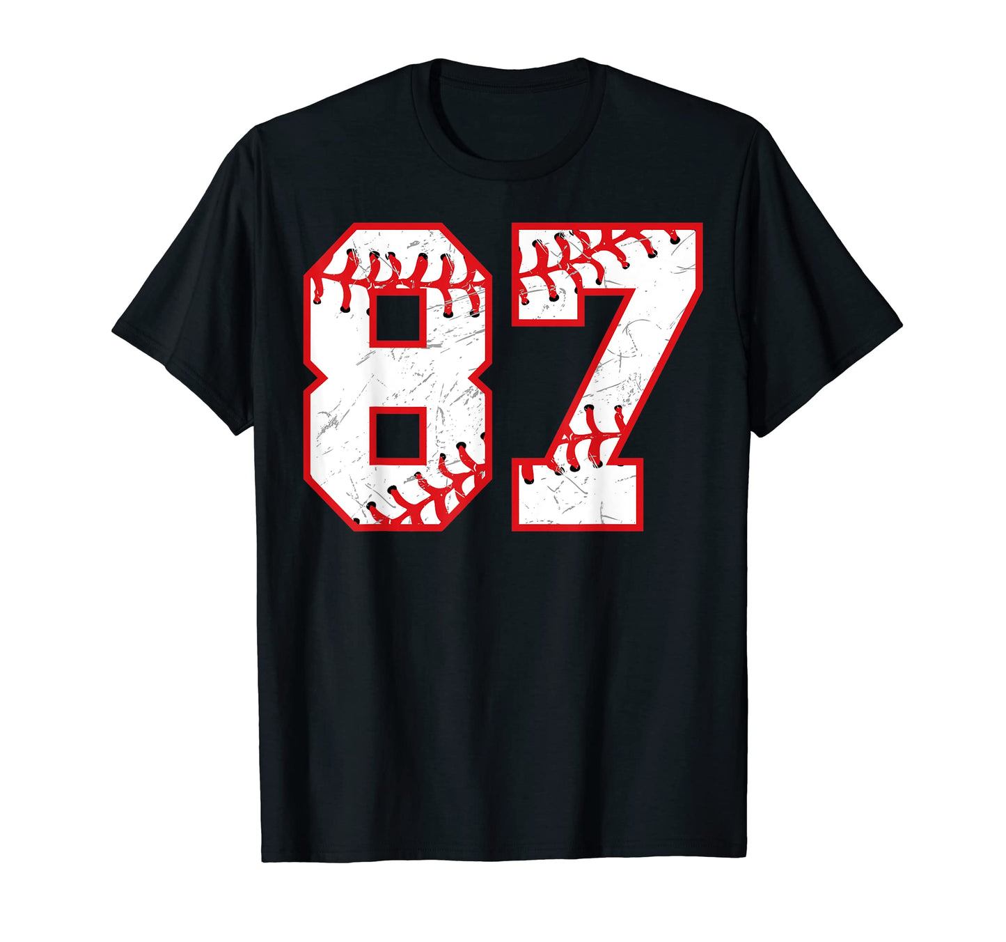 87 Birthday Baseball Theme Bday T-Shirt - Casual Everyday Wear Unisex - T-Shirt, Sweatshirt, Hoodie