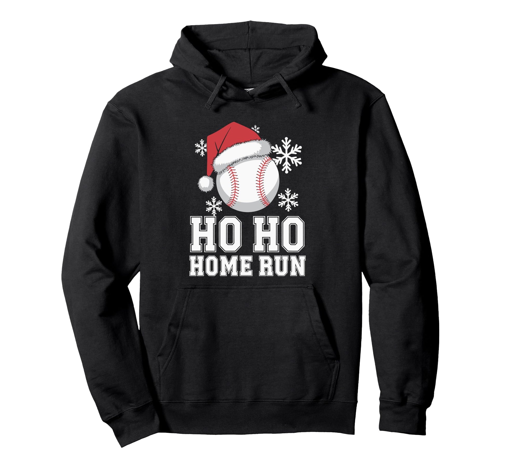 Santa Baseball Home Run Hoodie - Novelty Apparel Unisex - T-Shirt, Sweatshirt, Hoodie