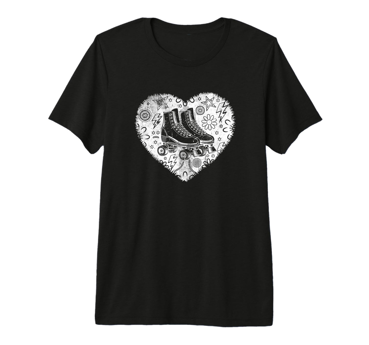 Roller Skating Heart Grunge Street T-Shirt - Custom Art Print Unisex - T-Shirt, Sweatshirt, Hoodie