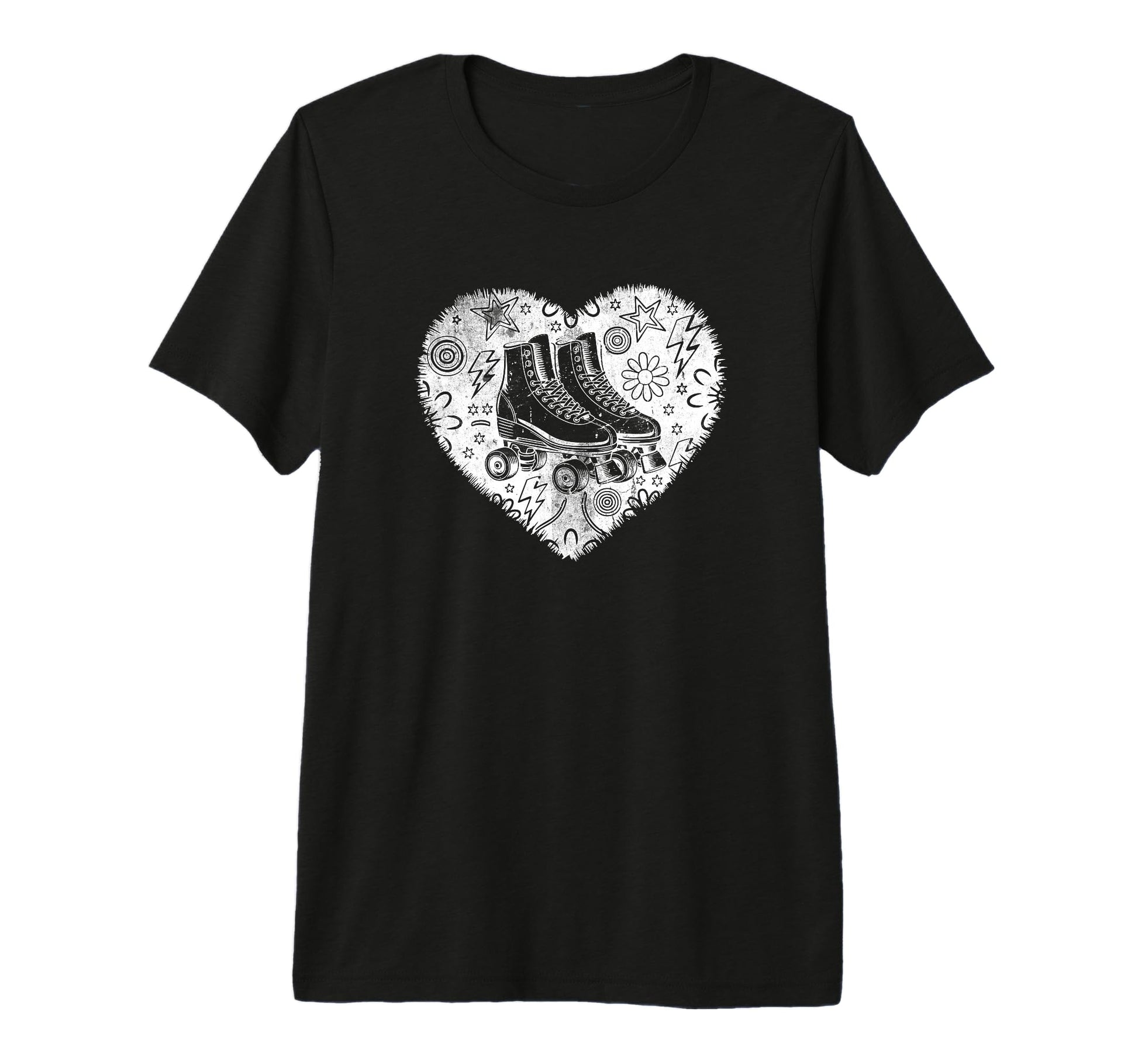 Roller Skating Heart Grunge Street T-Shirt - Custom Art Print Unisex - T-Shirt, Sweatshirt, Hoodie