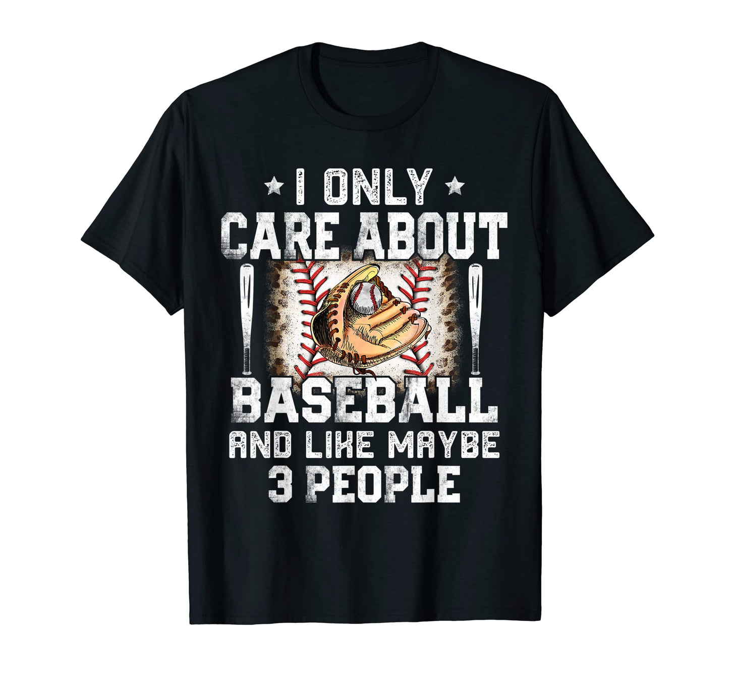 I Only Care About Baseball Leopard T-Shirt - Custom Art Print Unisex - T-Shirt, Sweatshirt, Hoodie