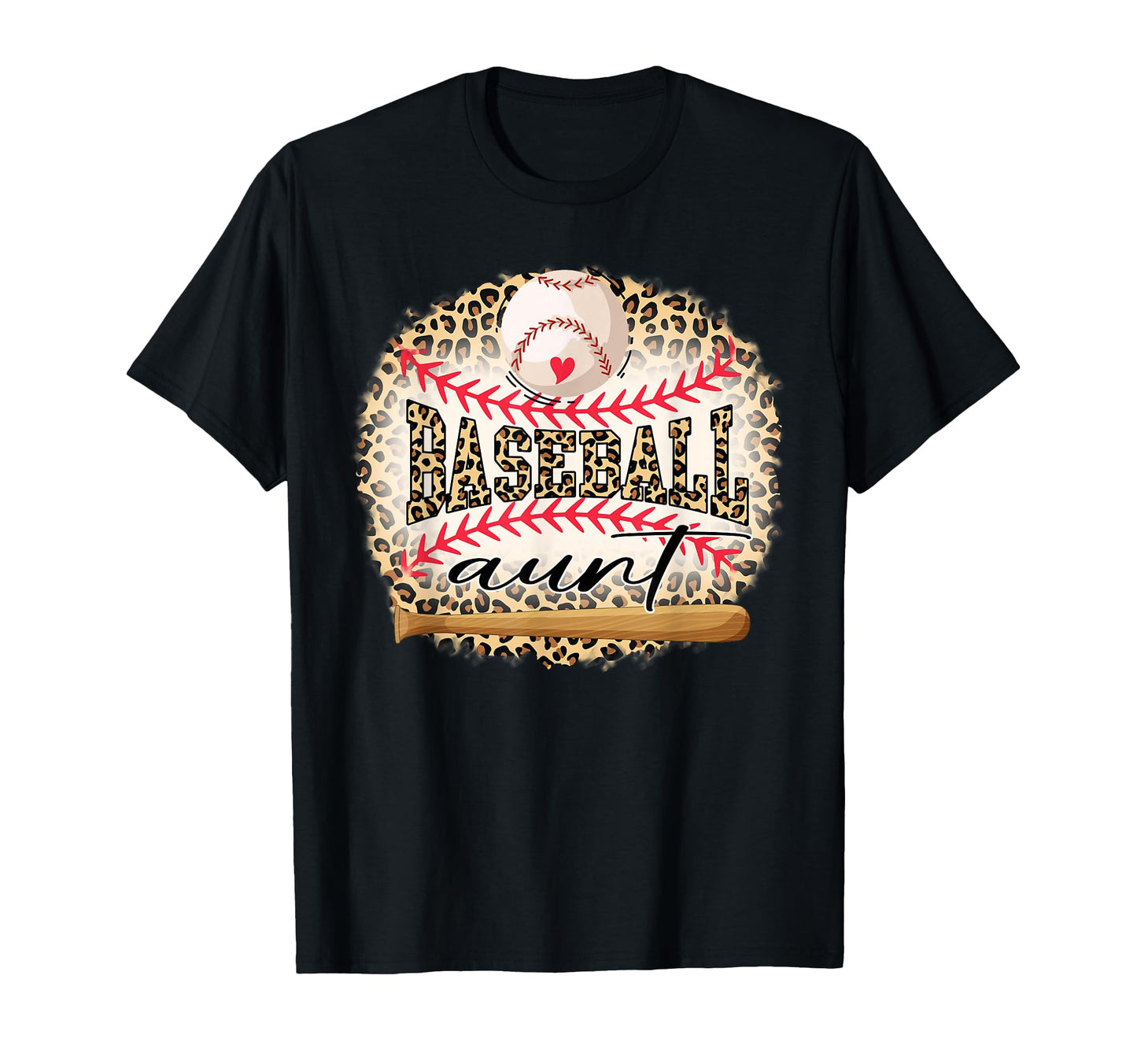 Baseball Aunt Funny Leopard Baseball T-Shirt - Custom Art Print Men Women - T-Shirt, Sweatshirt, Hoodie