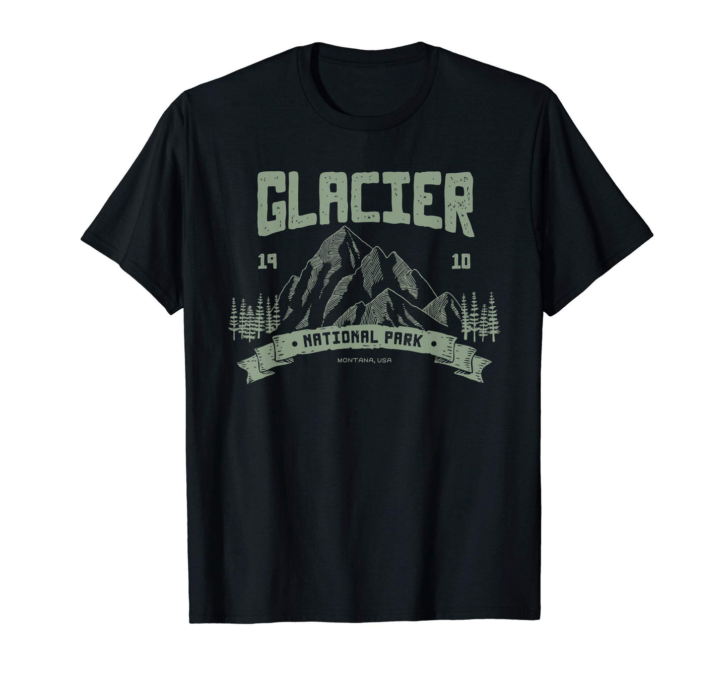 Glacier National Park Outdoor T-Shirt - Novelty Apparel for Adults - T-Shirt, Sweatshirt, Hoodie