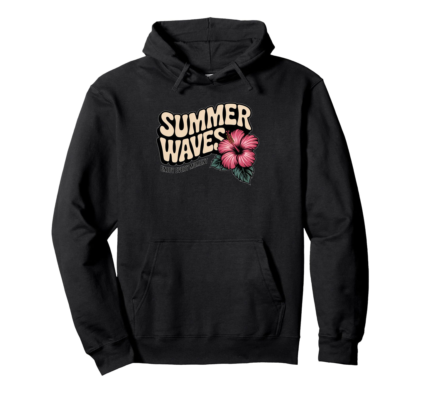 Summer Typography Summer Vibes Waves Hoodie - Trendy Graphic Men Women - T-Shirt, Sweatshirt, Hoodie