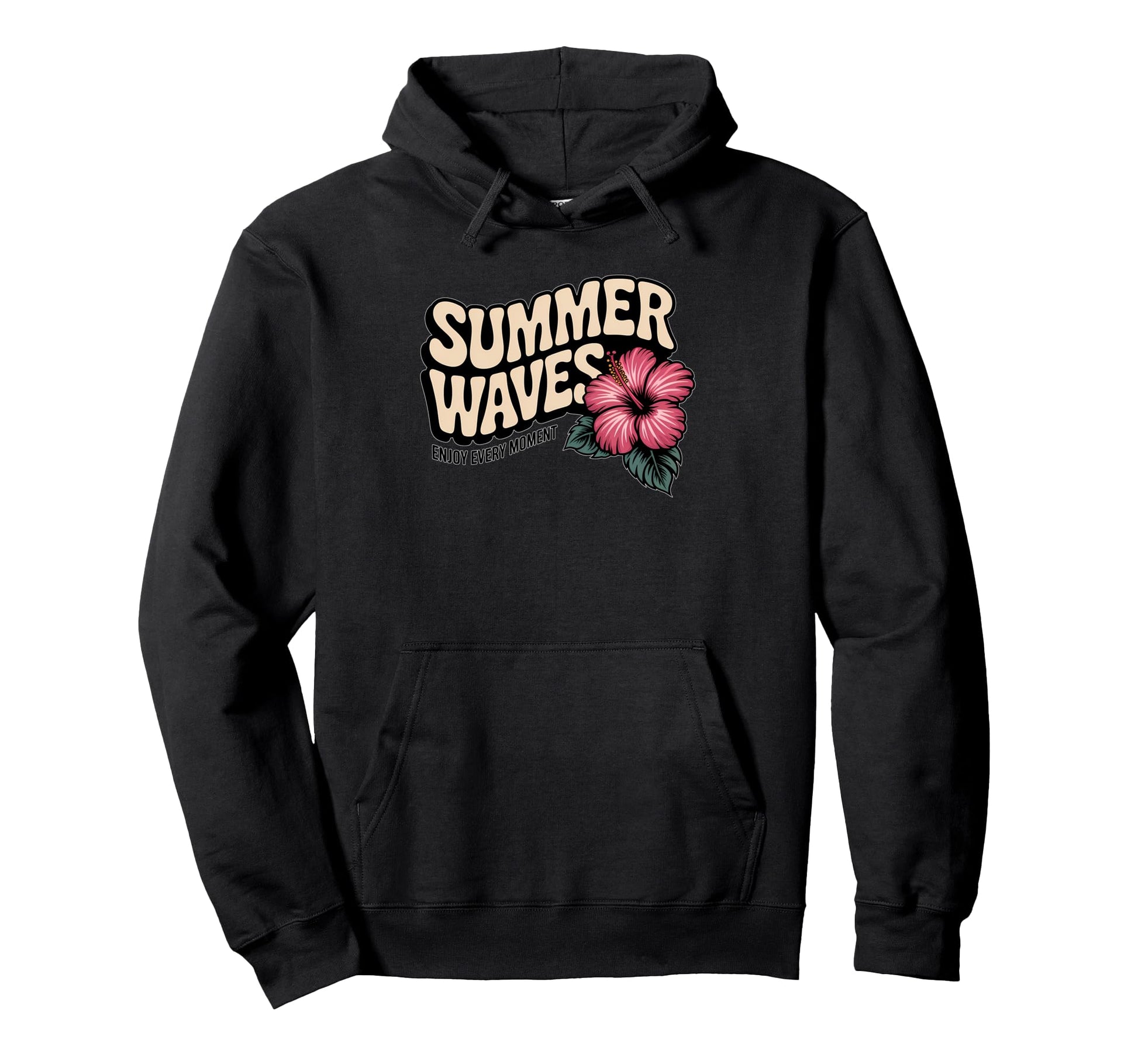 Summer Typography Summer Vibes Waves Hoodie - Trendy Graphic Men Women - T-Shirt, Sweatshirt, Hoodie