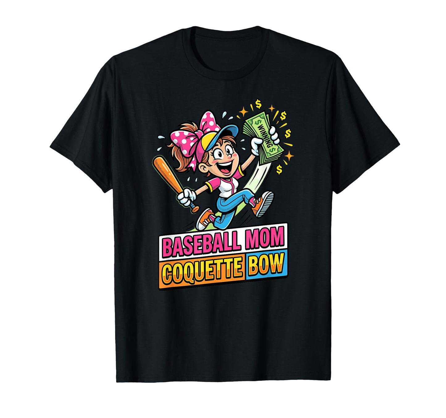 Baseball Mom Coquette Bow Day Game T-Shirt - Novelty Apparel Unisex - T-Shirt, Sweatshirt, Hoodie