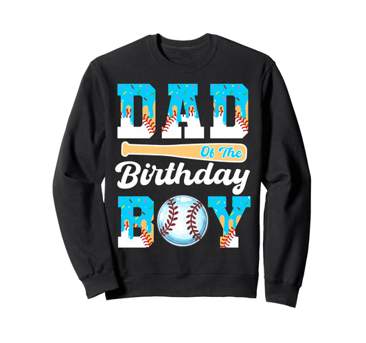 Baseball Ice Cream Drip Dad Sweatshirt - Fun Novelty Design for Adults - T-Shirt, Sweatshirt, Hoodie