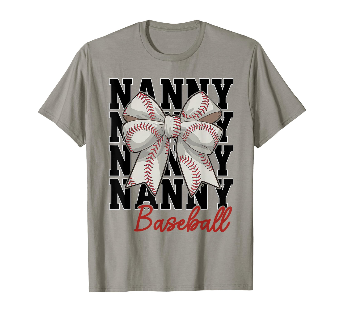 Baseball Nanny Coquette Bow Biggest T-Shirt - Minimalist Print Men Women - T-Shirt, Sweatshirt, Hoodie