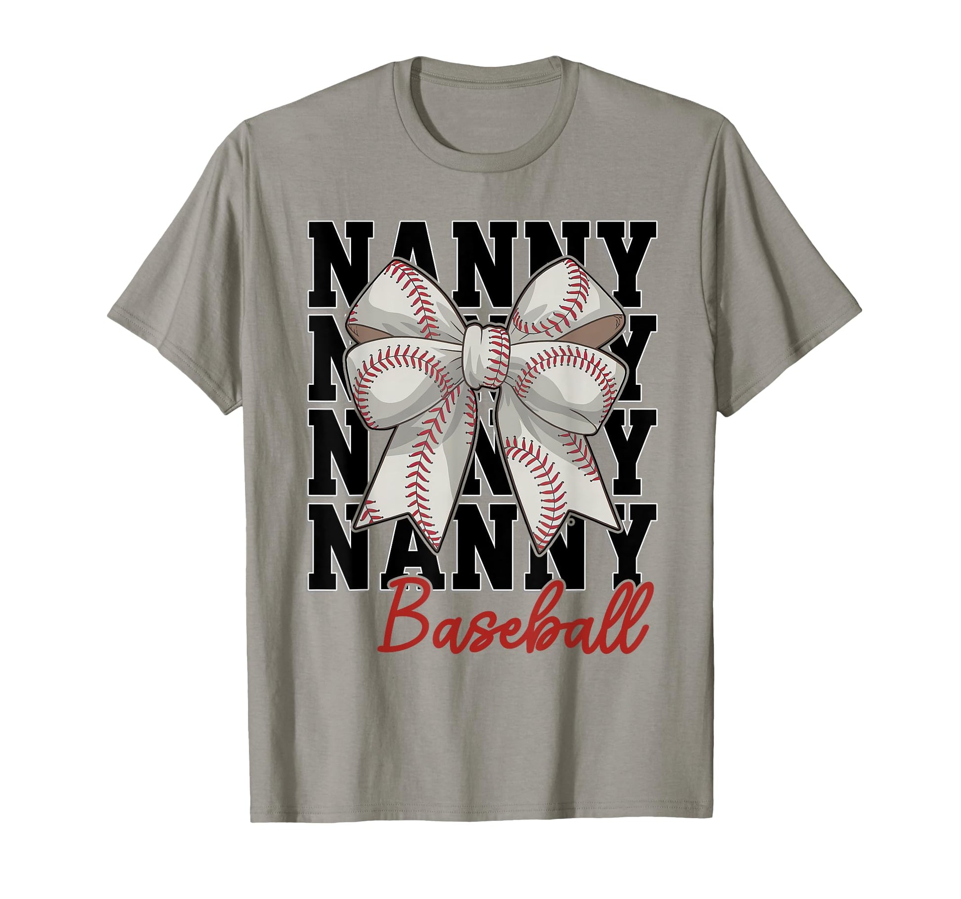 Baseball Nanny Coquette Bow Biggest T-Shirt - Minimalist Print Men Women - T-Shirt, Sweatshirt, Hoodie