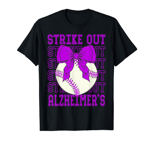 Alzheimers Awareness Purple Coquette T-Shirt - Trendy Graphic for Adults - T-Shirt, Sweatshirt, Hoodie