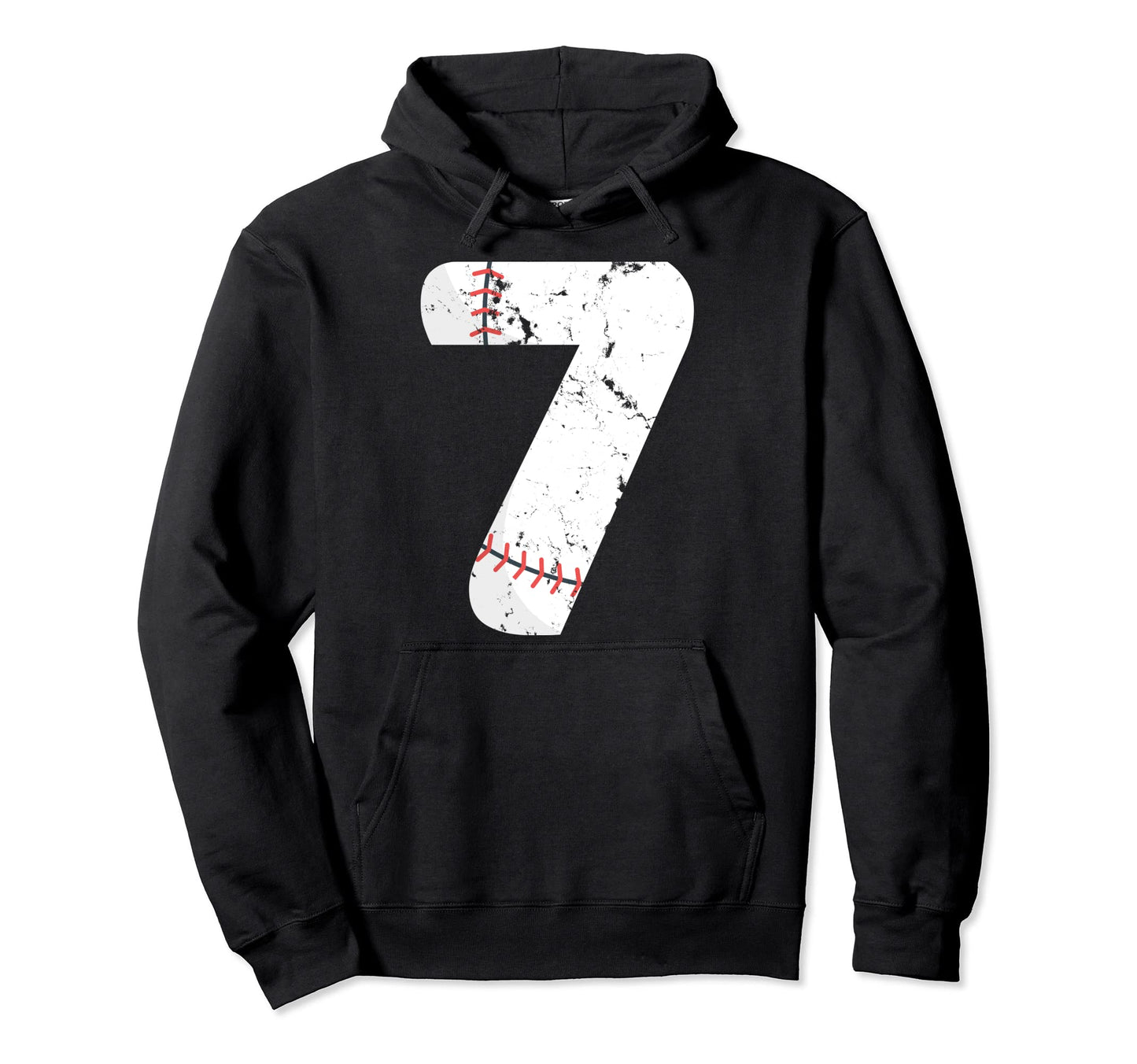 Number 7 Baseball Distressed Team Hoodie - Aesthetic Graphic Unisex - T-Shirt, Sweatshirt, Hoodie