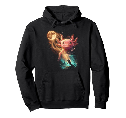 90S Axolotl Celestial Moon Y2K Aesthetic Hoodie - Trendy Graphic for Adults - T-Shirt, Sweatshirt, Hoodie