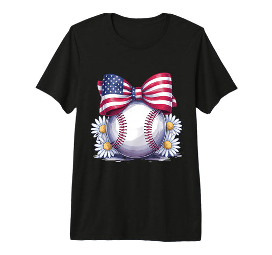 American Baseball Coquette Bow T-Shirt - Aesthetic Graphic Men Women - T-Shirt, Sweatshirt, Hoodie