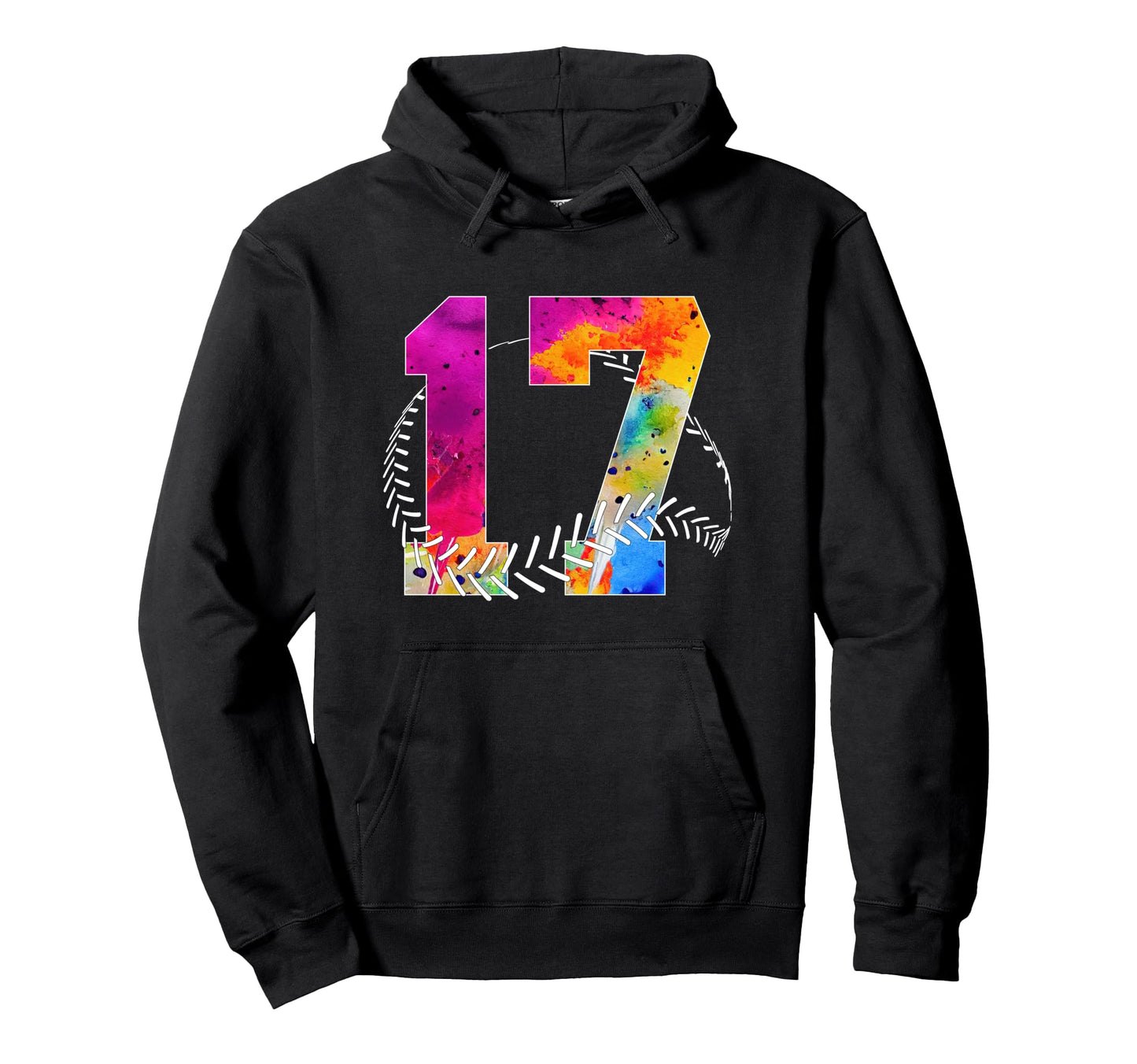 Number 17 Years Baseball 17Th Birthday Hoodie - Novelty Apparel Men Women - T-Shirt, Sweatshirt, Hoodie