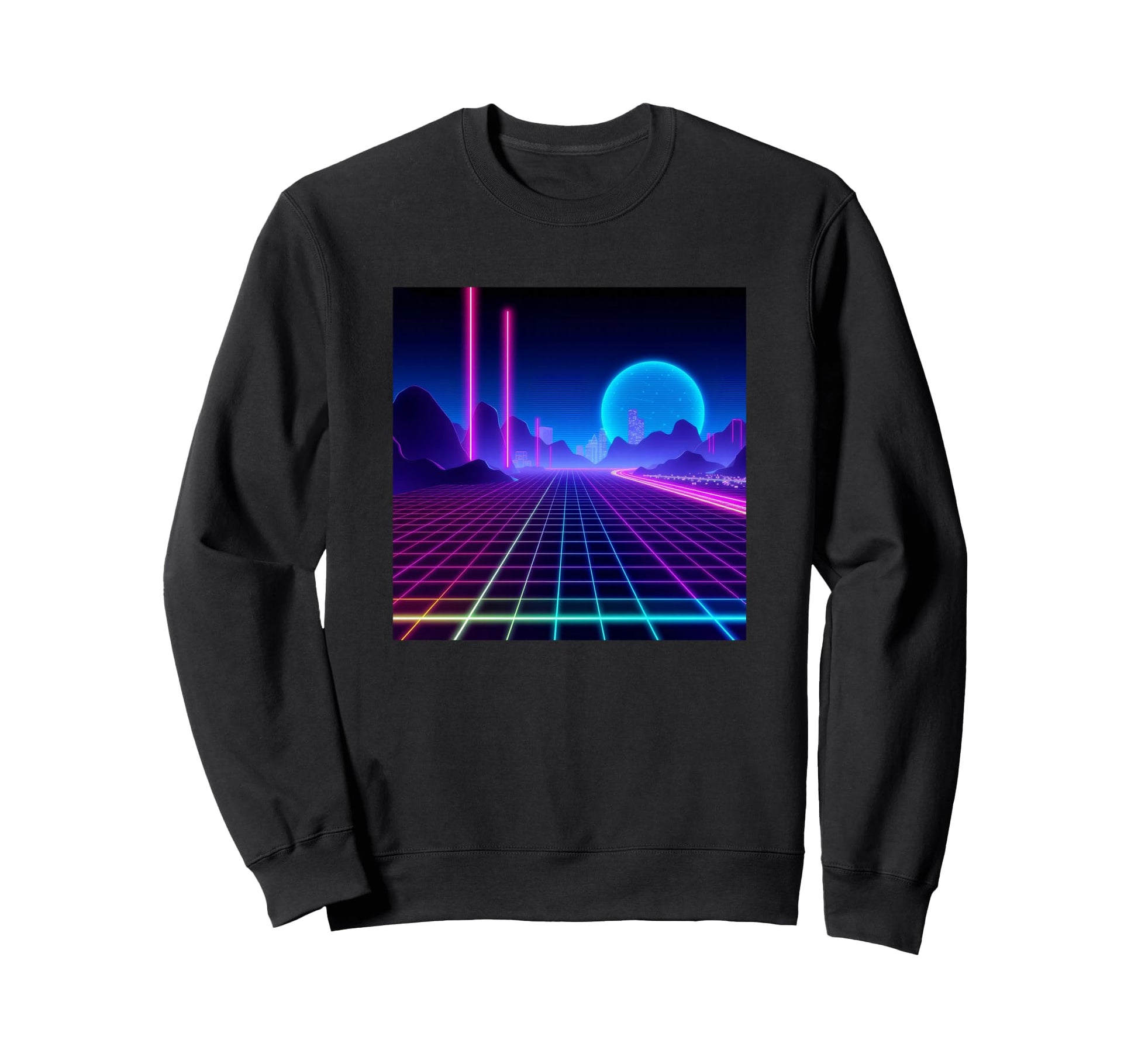 Vaporwave Aesthetic Synthwave Sweatshirt - Custom Art Print Unisex - T-Shirt, Sweatshirt, Hoodie