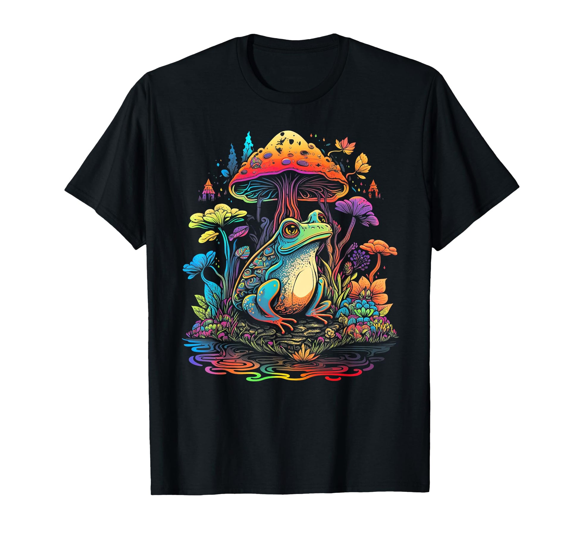 Mushroom Funny 80S Frog 70S Rainbow 60S T-Shirt - Novelty Apparel Unisex - T-Shirt, Sweatshirt, Hoodie