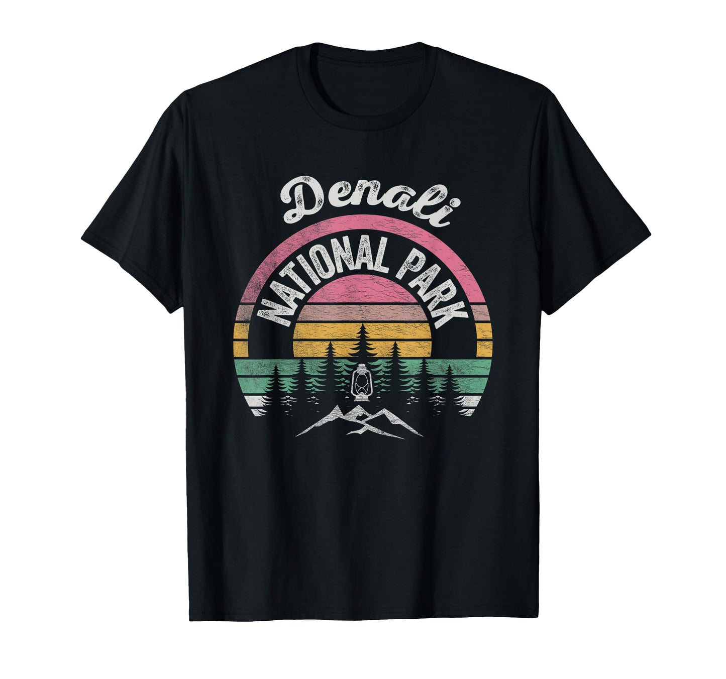 Denali National Park Map Sunset T-Shirt - Aesthetic Graphic for Adults - T-Shirt, Sweatshirt, Hoodie