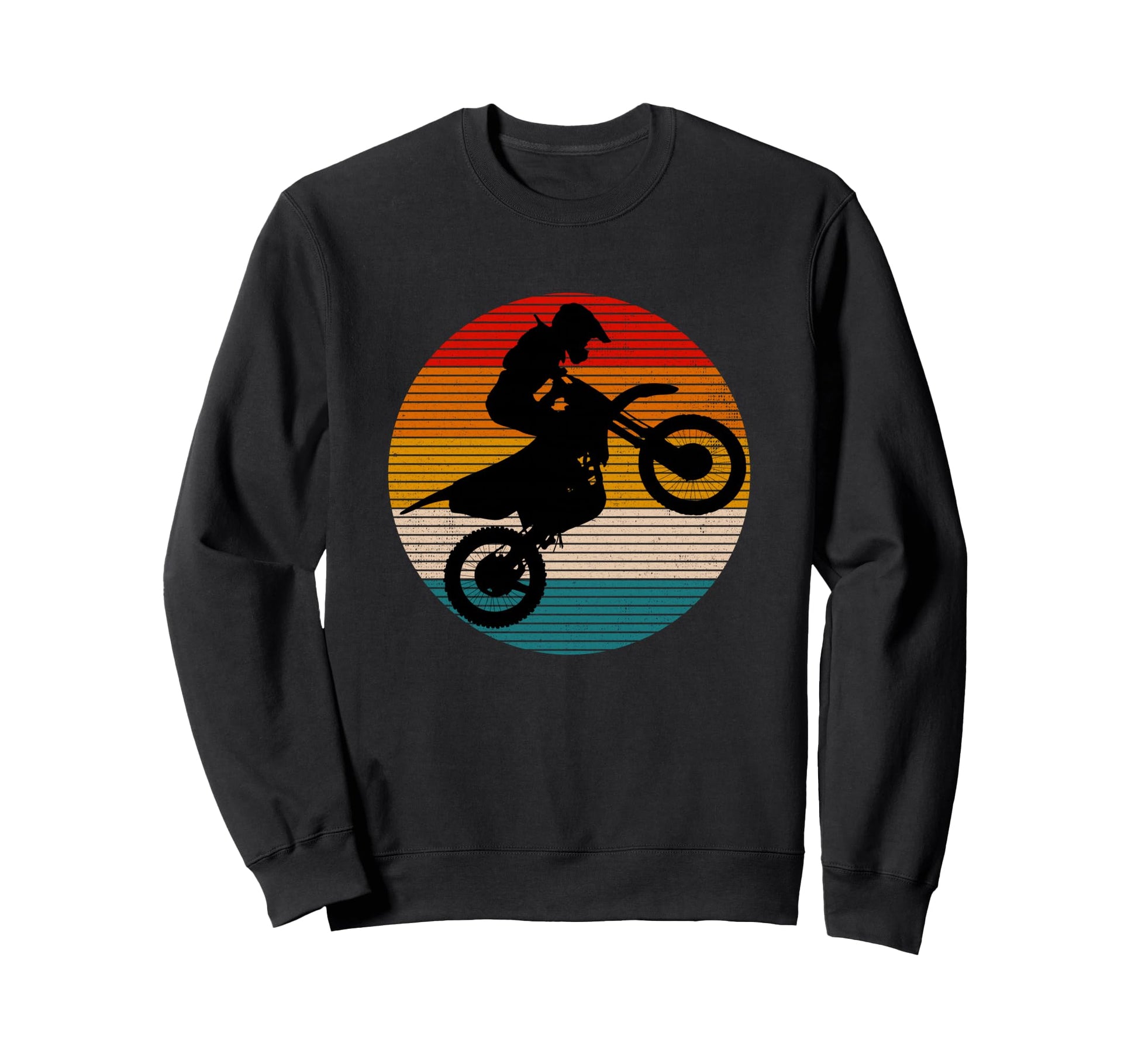 Motocross Dirt Bike Color 70S Sweatshirt - Trendy Graphic for Adults - T-Shirt, Sweatshirt, Hoodie