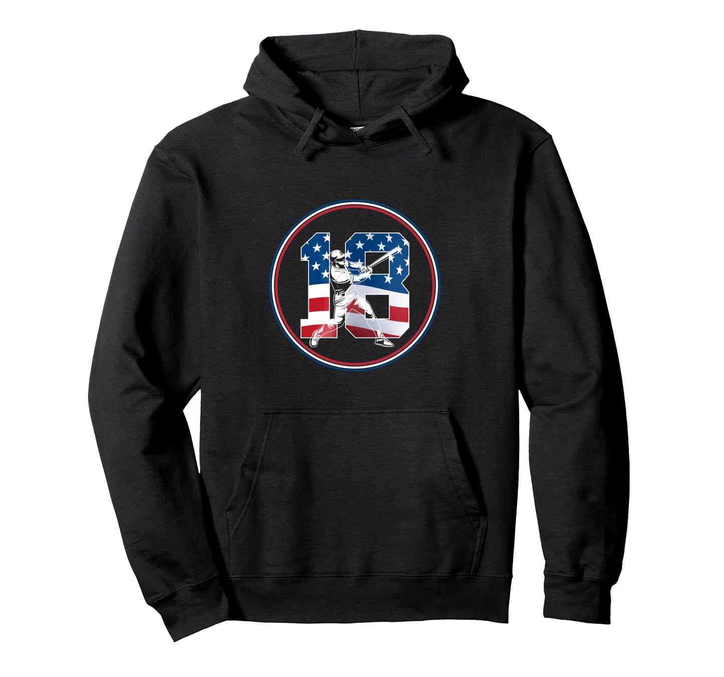 Number 18 Years Baseball 18Th Birthday Hoodie - Minimalist Print Men Women - T-Shirt, Sweatshirt, Hoodie