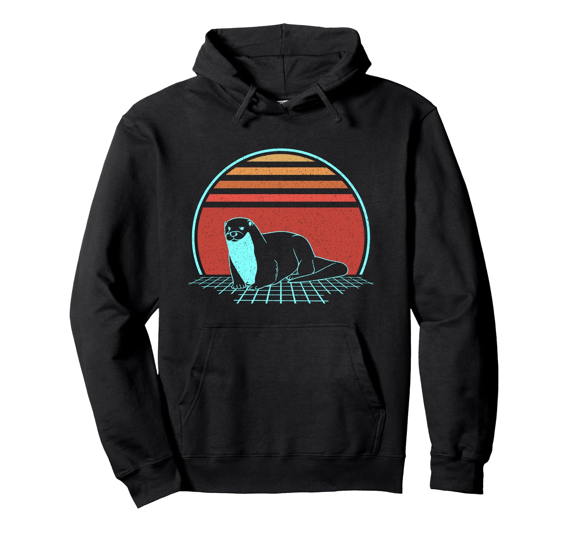 Otter Vaporwave 80S 90S Synthwave Hoodie - Unique Graphic for Adults - T-Shirt, Sweatshirt, Hoodie