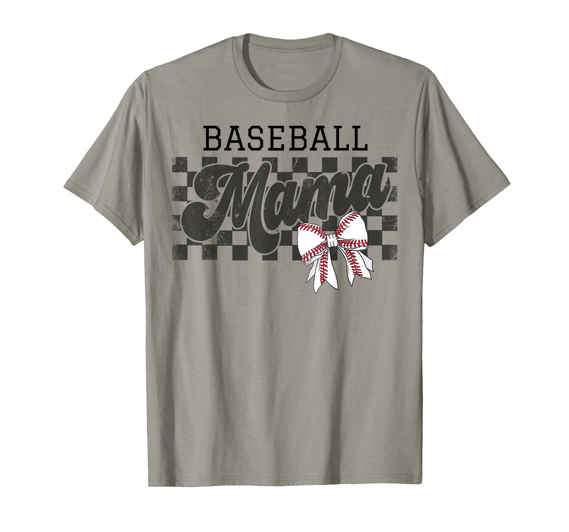 Baseball Mama Checkered Baseball Mom T-Shirt - Unique Graphic Men Women - T-Shirt, Sweatshirt, Hoodie