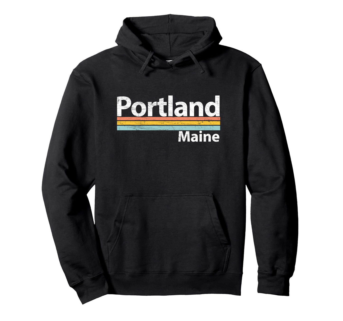 Portland Maine Worn Stripes Hoodie - Minimalist Print for Adults - T-Shirt, Sweatshirt, Hoodie