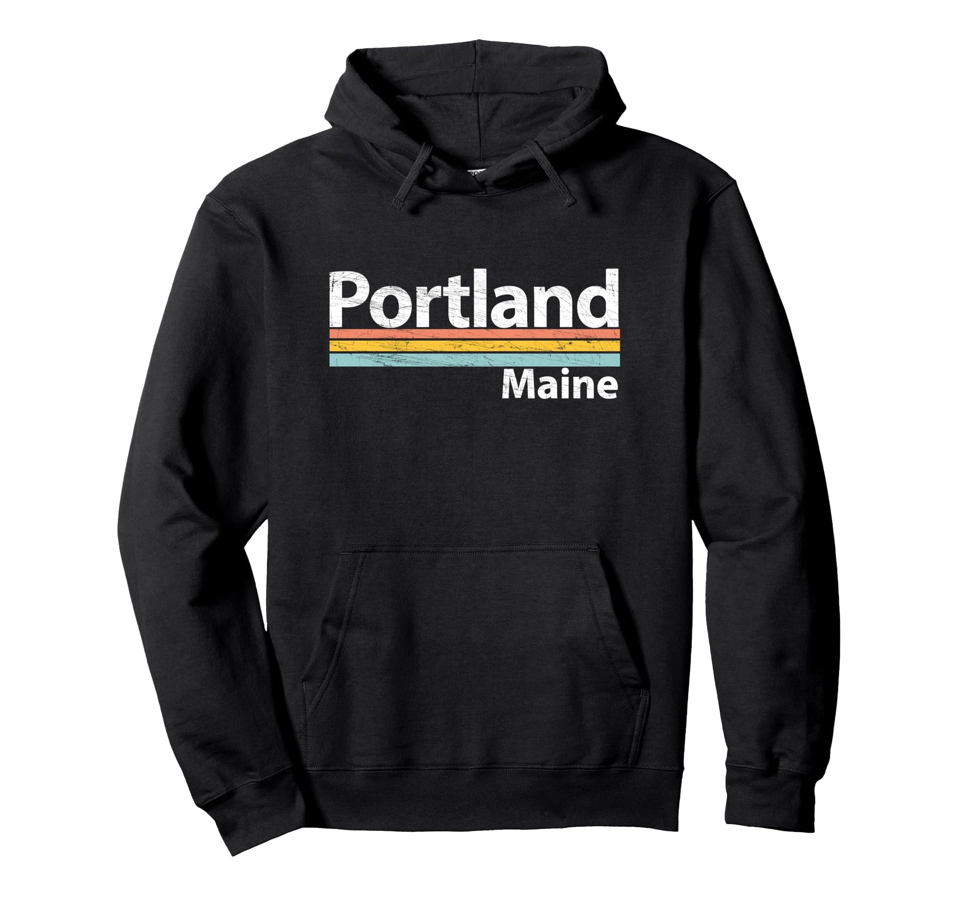 Portland Maine Worn Stripes Hoodie - Minimalist Print for Adults - T-Shirt, Sweatshirt, Hoodie
