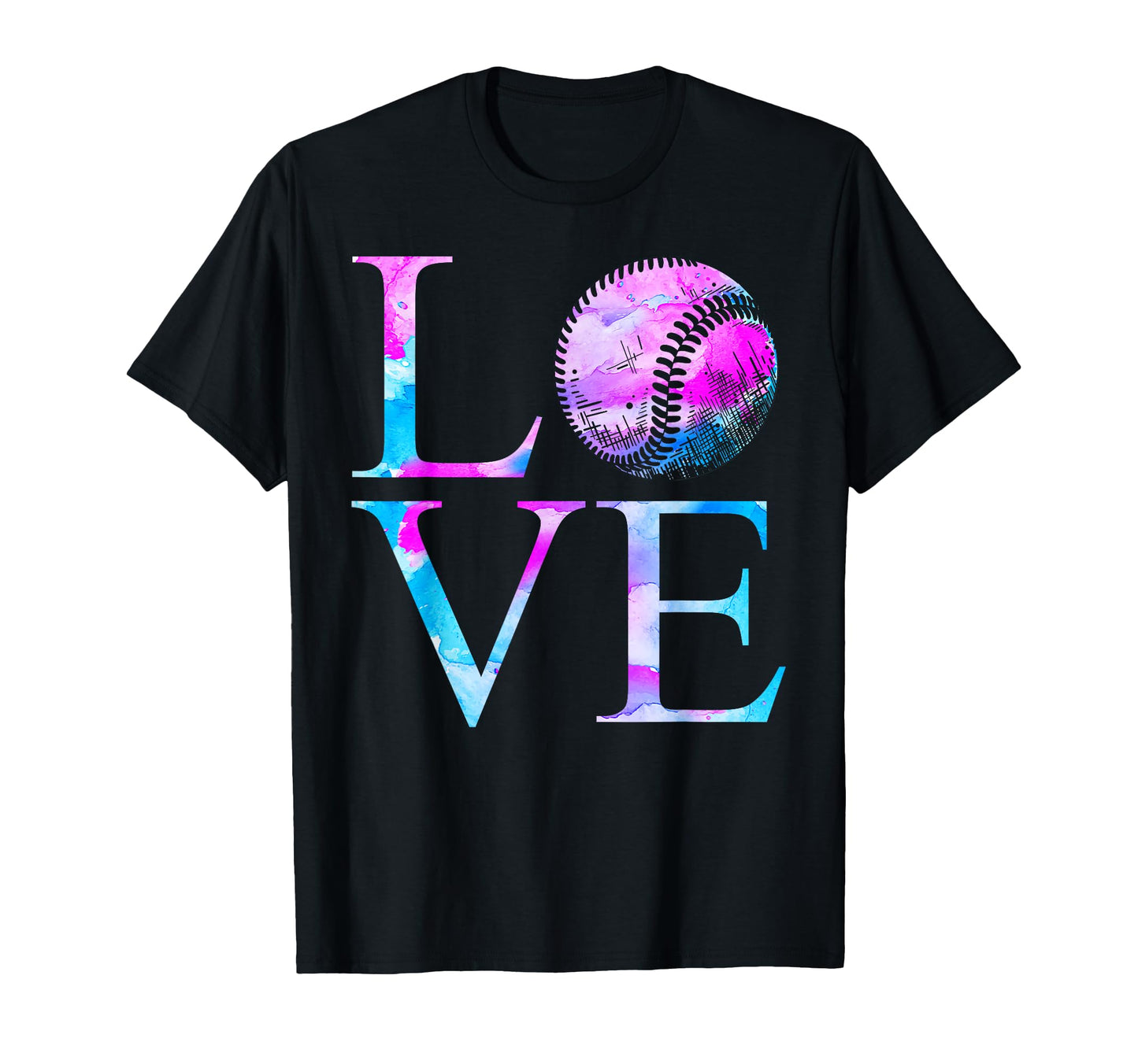 Baseball Fan Watercolor Love T-Shirt - Fun Novelty Design Men Women - T-Shirt, Sweatshirt, Hoodie