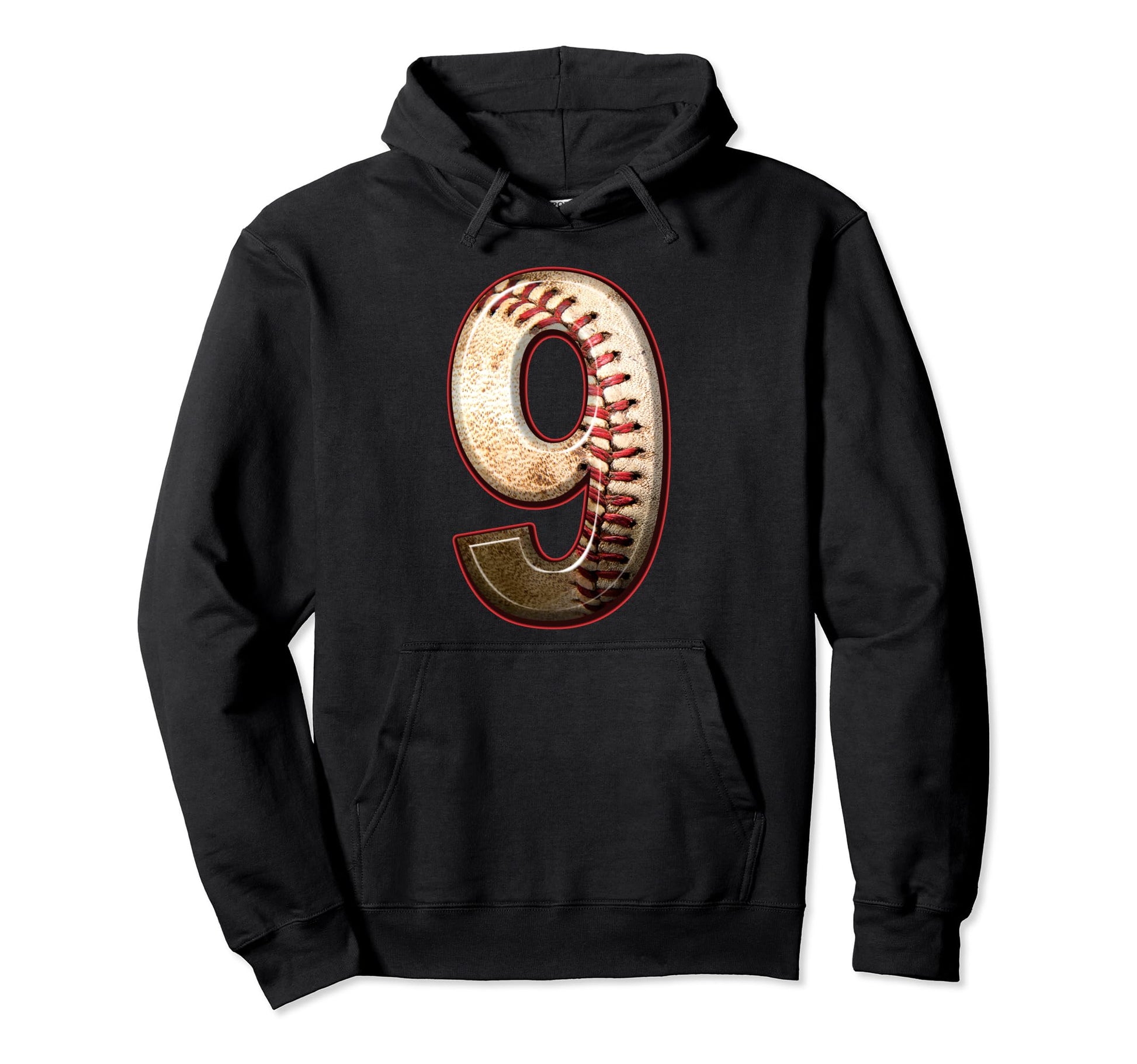 Baseball Birthday Nine 9 Years Old Hoodie - Fun Novelty Design for Adults - T-Shirt, Sweatshirt, Hoodie