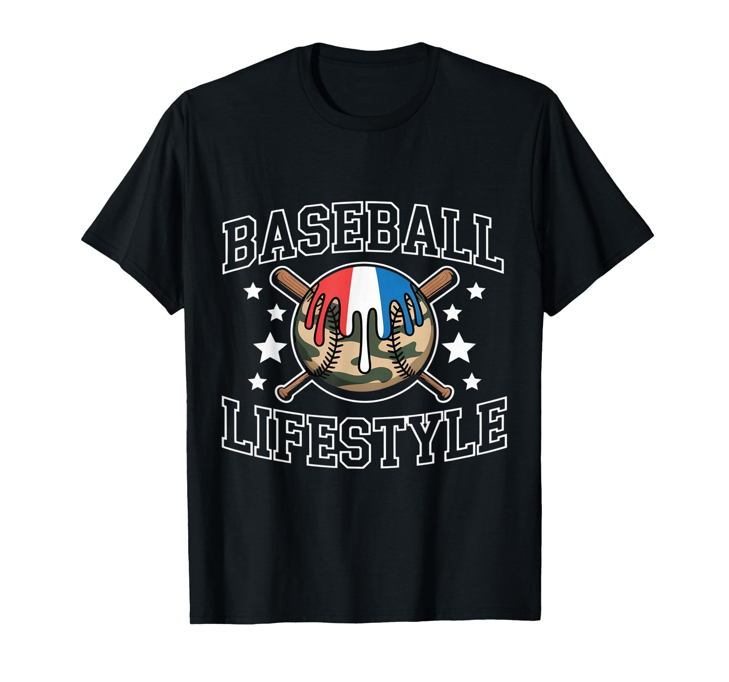 Baseball Lifestyle American Patriotic T-Shirt - Graphic Print Men Women - T-Shirt, Sweatshirt, Hoodie