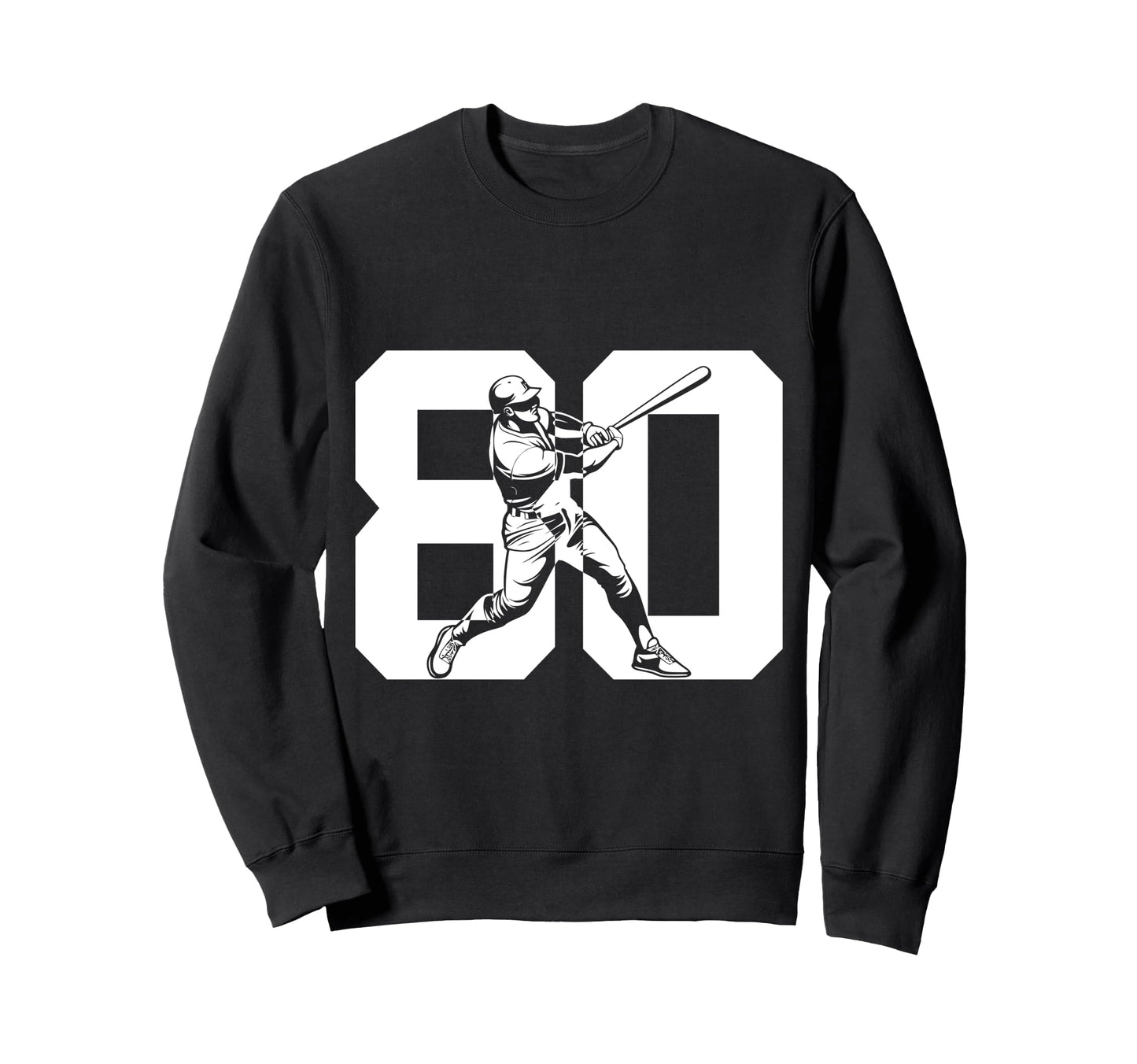 Number 80 Years Baseball 80Th Sweatshirt - Aesthetic Graphic Men Women - T-Shirt, Sweatshirt, Hoodie
