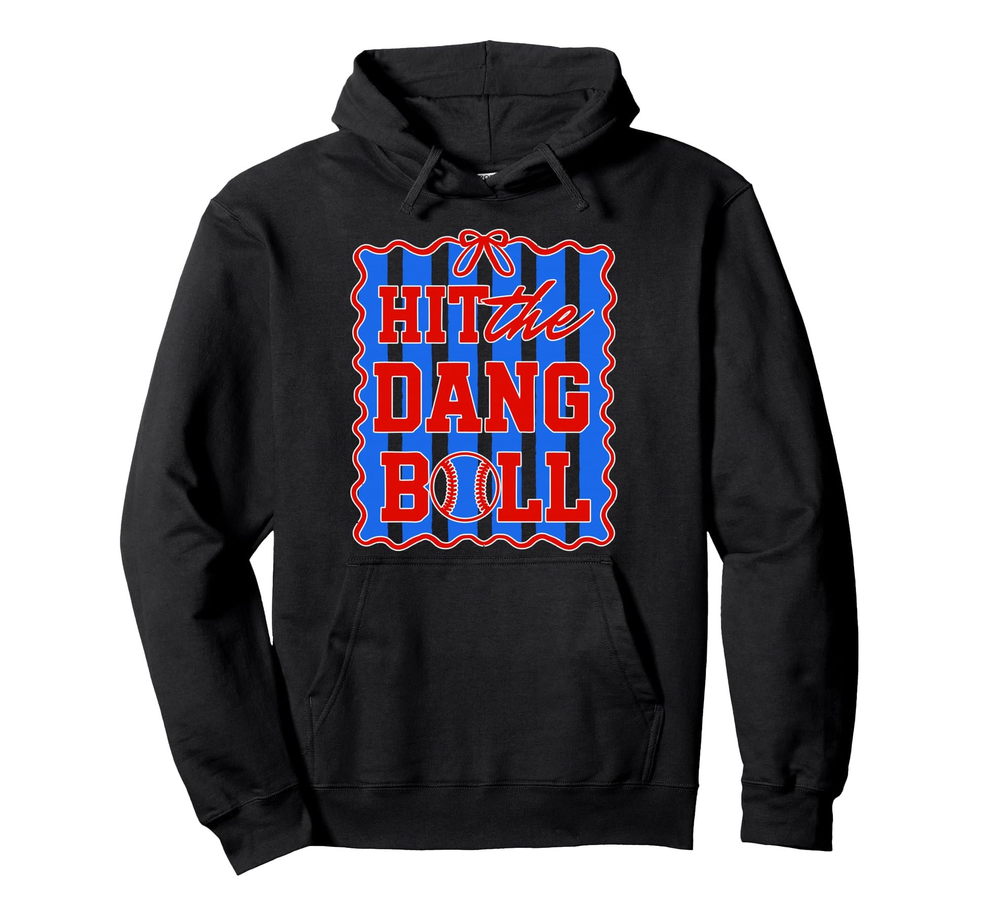 Hit Dang Ball Coquette Baseball Preppy Hoodie - Minimalist Print Men Women - T-Shirt, Sweatshirt, Hoodie