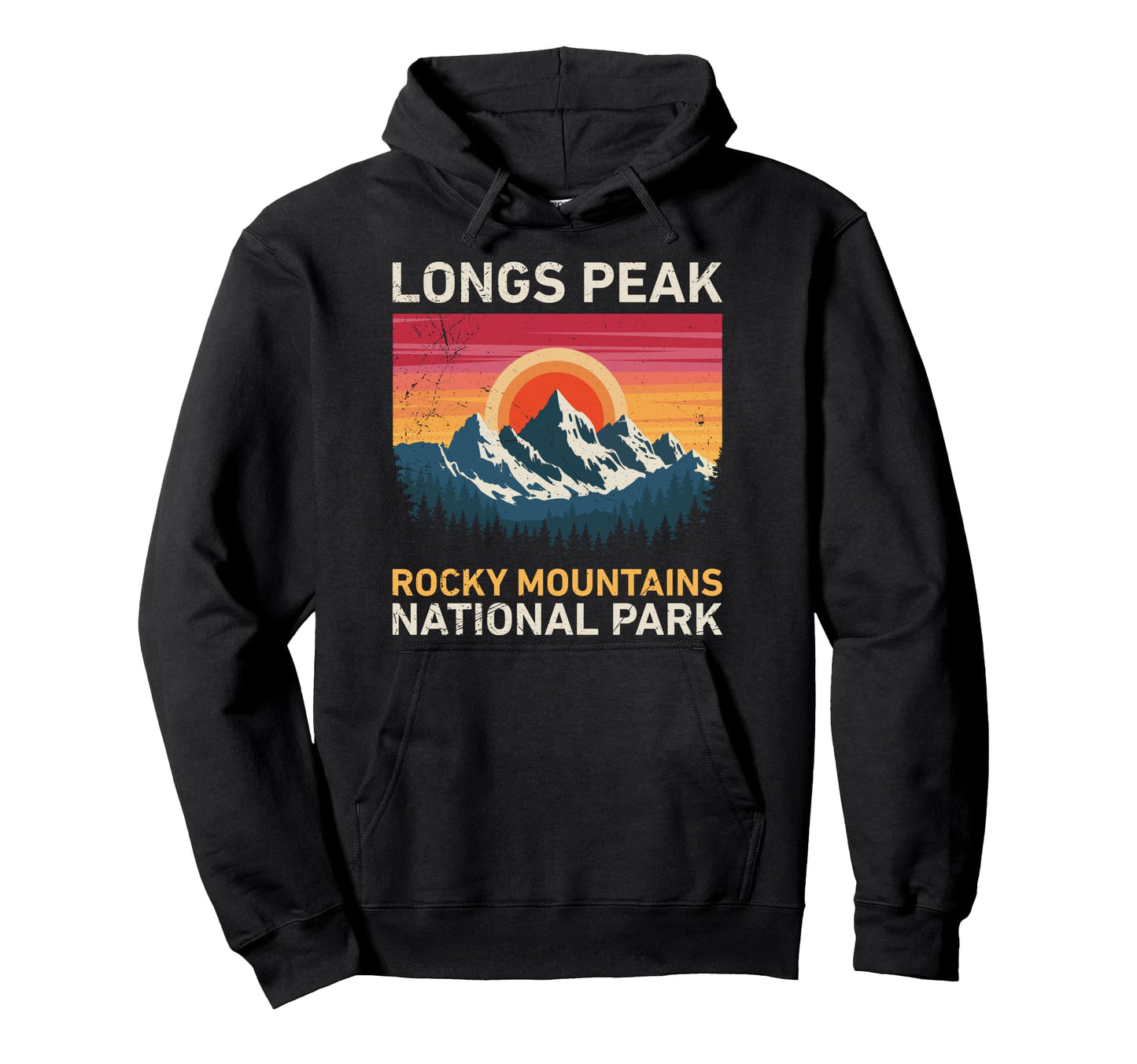 Rocky Mountains National Park Longs Hoodie - Trendy Graphic for Adults - T-Shirt, Sweatshirt, Hoodie