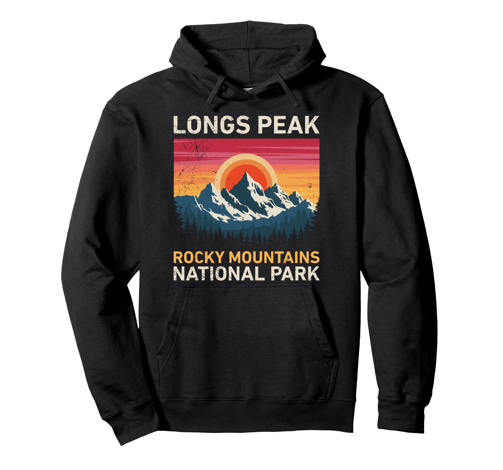 Rocky Mountains National Park Longs Hoodie - Trendy Graphic for Adults - T-Shirt, Sweatshirt, Hoodie