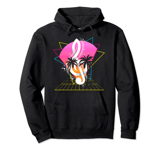 80S Music Tropical Vaporwave Hoodie - Minimalist Print for Adults - T-Shirt, Sweatshirt, Hoodie