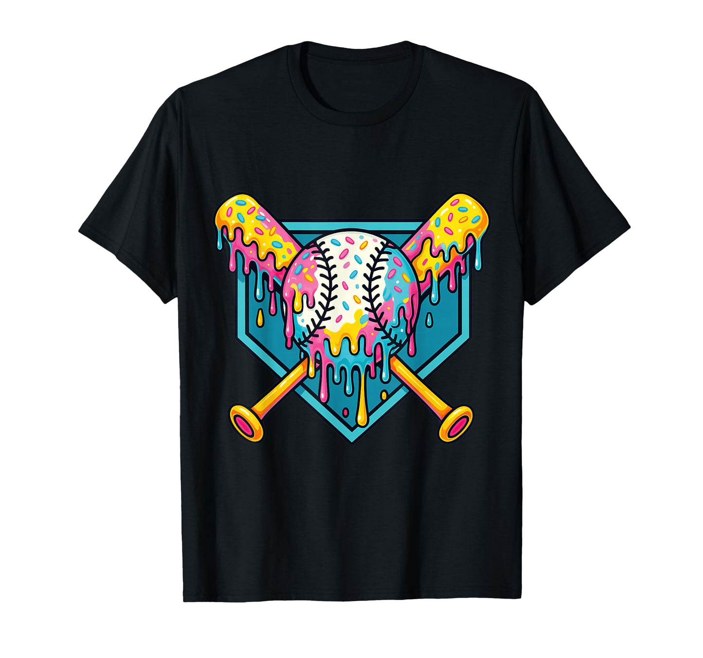 Baseball Respect Drip Ice Cream Gaming T-Shirt - Graphic Print Men Women - T-Shirt, Sweatshirt, Hoodie