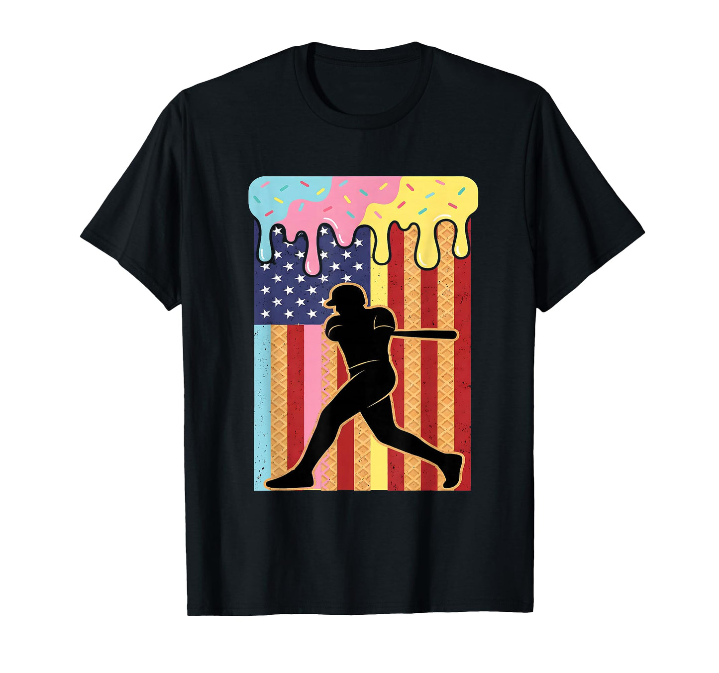 Baseball Drip Ice Cream T-Shirt - Casual Everyday Wear for Adults - T-Shirt, Sweatshirt, Hoodie