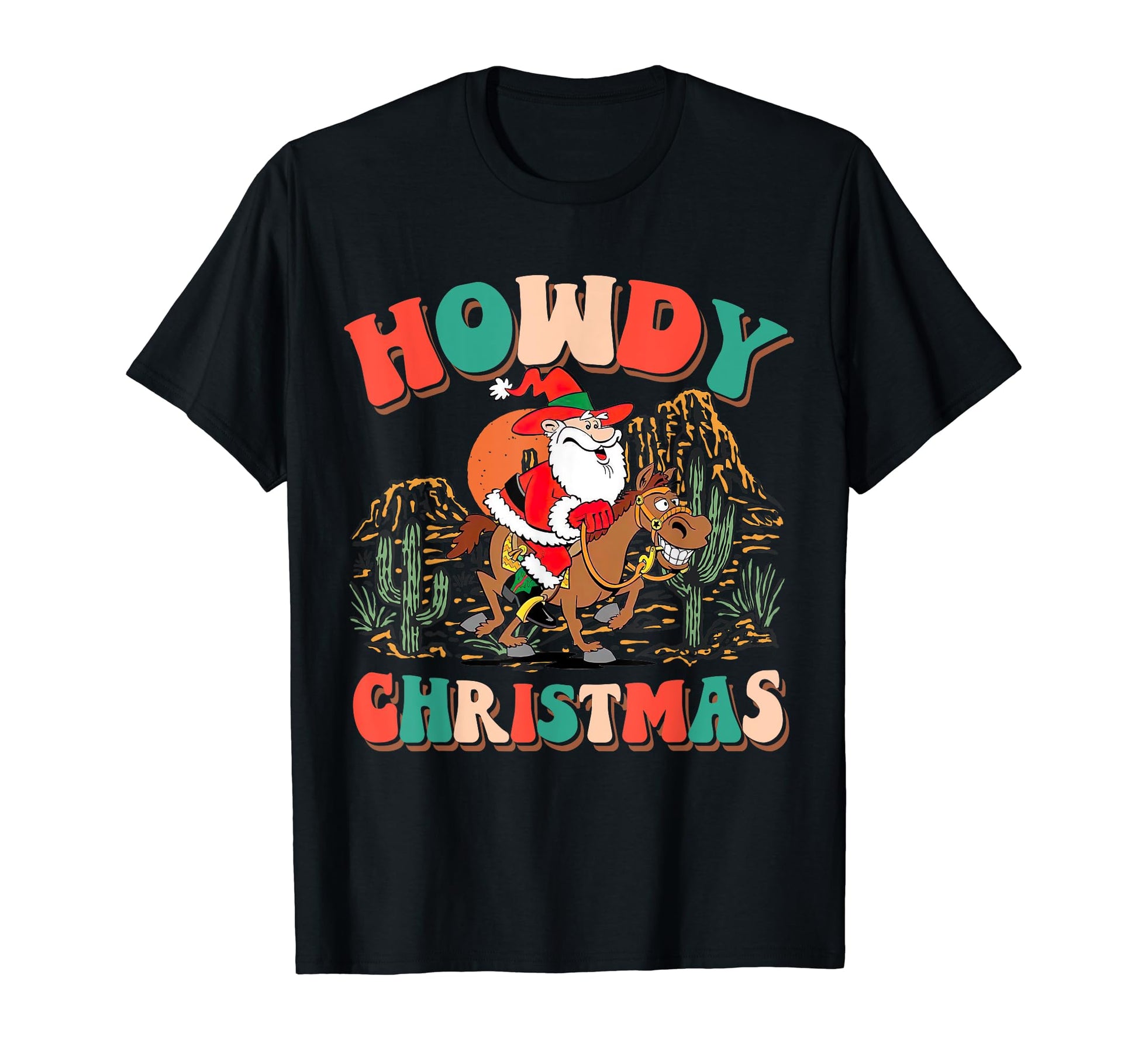 Howdy Howdy Santa Western T-Shirt - Minimalist Print for Adults - T-Shirt, Sweatshirt, Hoodie