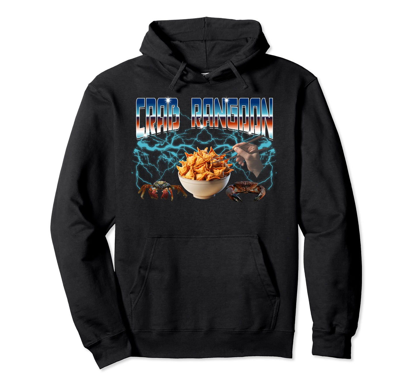 Bootleg Rap Aesthetic Crab Rangoon Hoodie - Casual Everyday Wear Unisex - T-Shirt, Sweatshirt, Hoodie