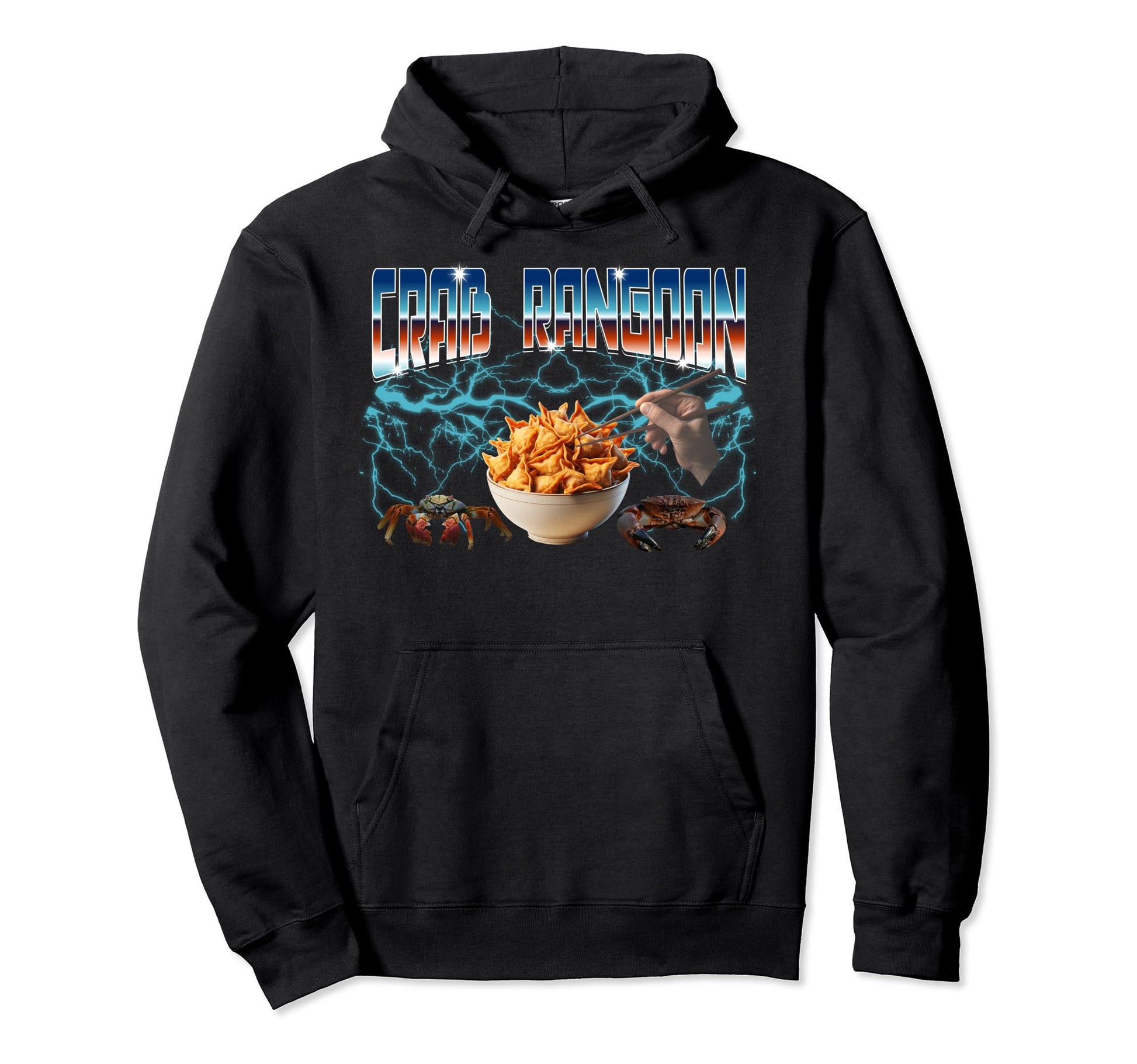 Bootleg Rap Aesthetic Crab Rangoon Hoodie - Casual Everyday Wear Unisex - T-Shirt, Sweatshirt, Hoodie